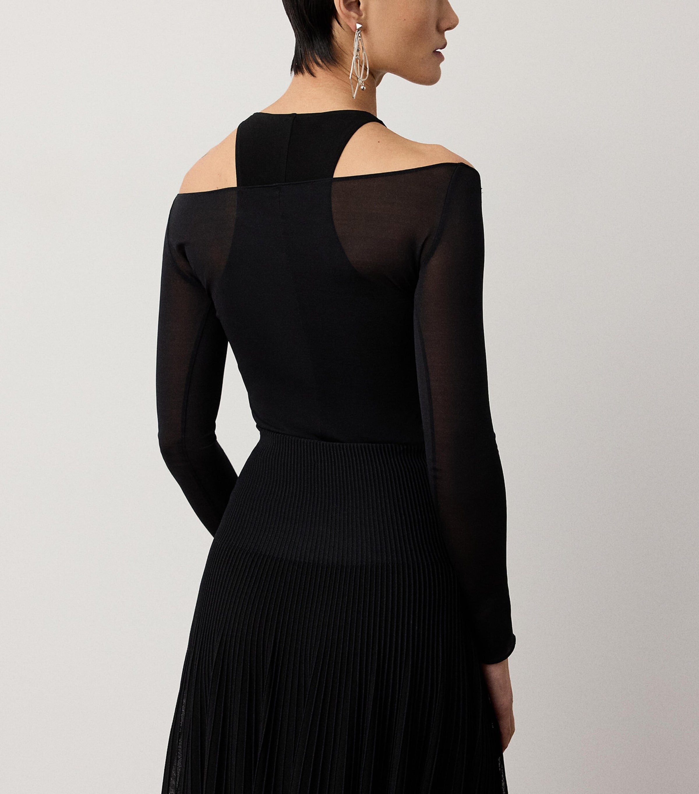 Ralph Lauren Collection Womens Mulberry Silk Layered Maxine Top Black Image 3
