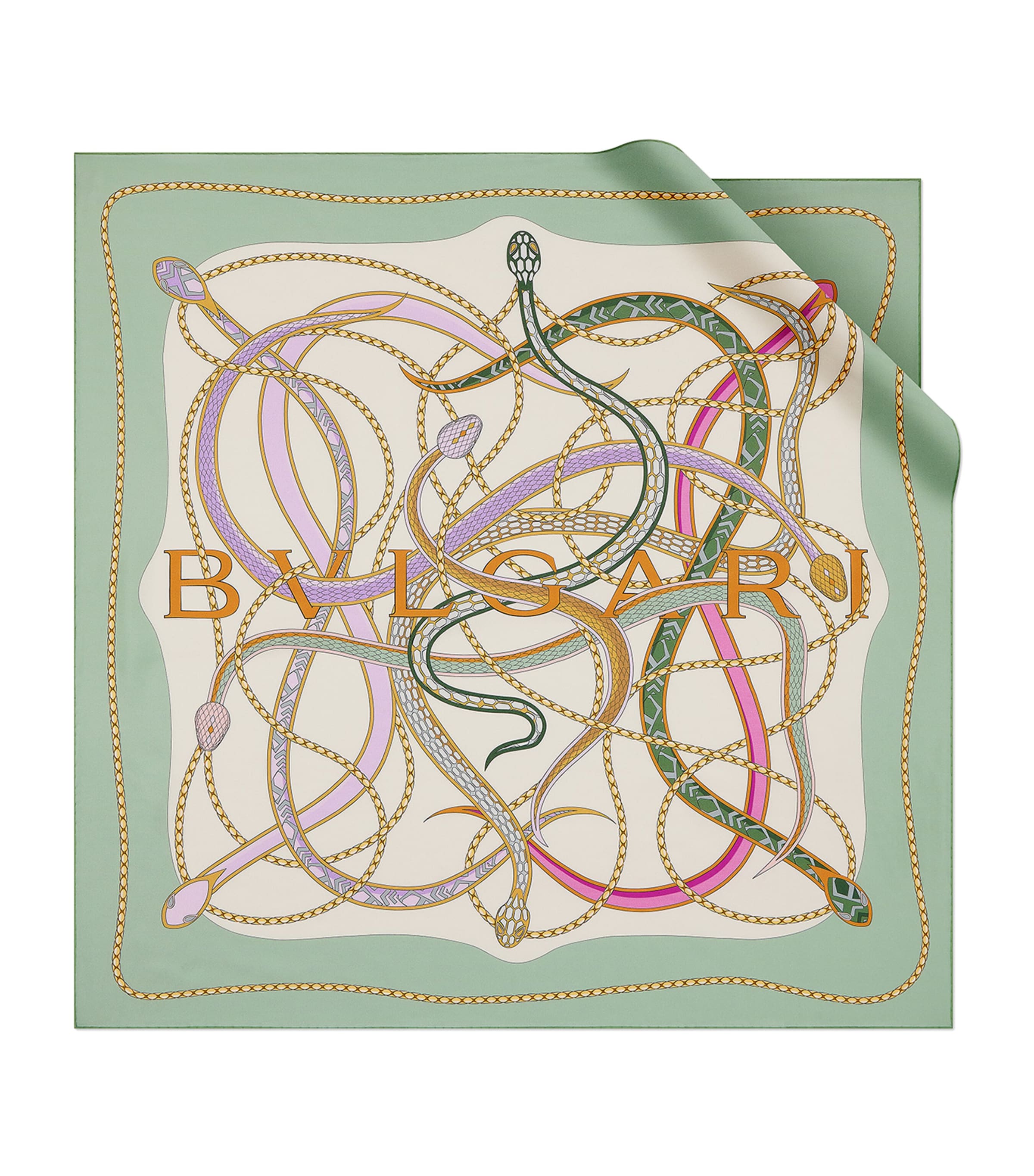 Bvlgari Silk  Serpenti 75 Scarf Green Medium Image 1