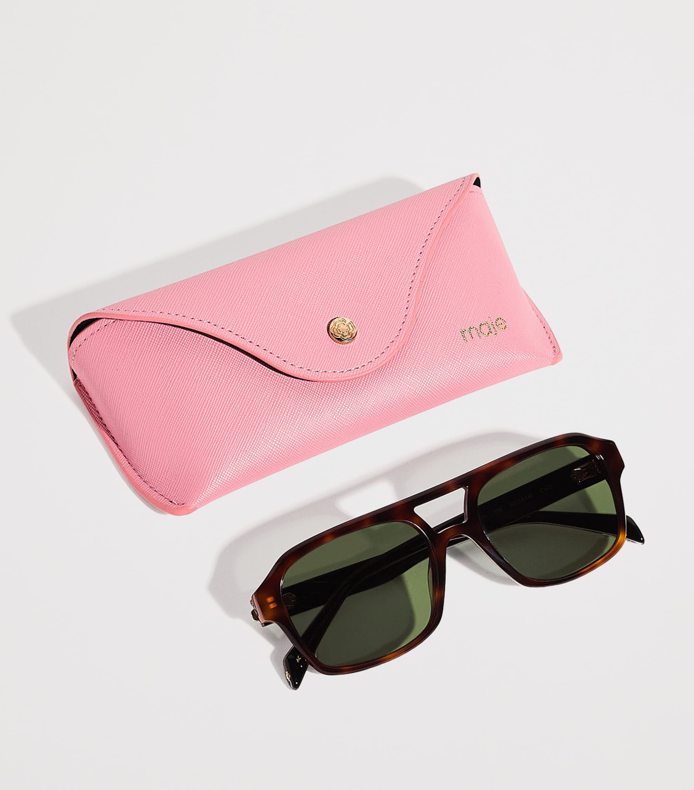 Acetate Square Aviator Sunglasses BLACK Image 4