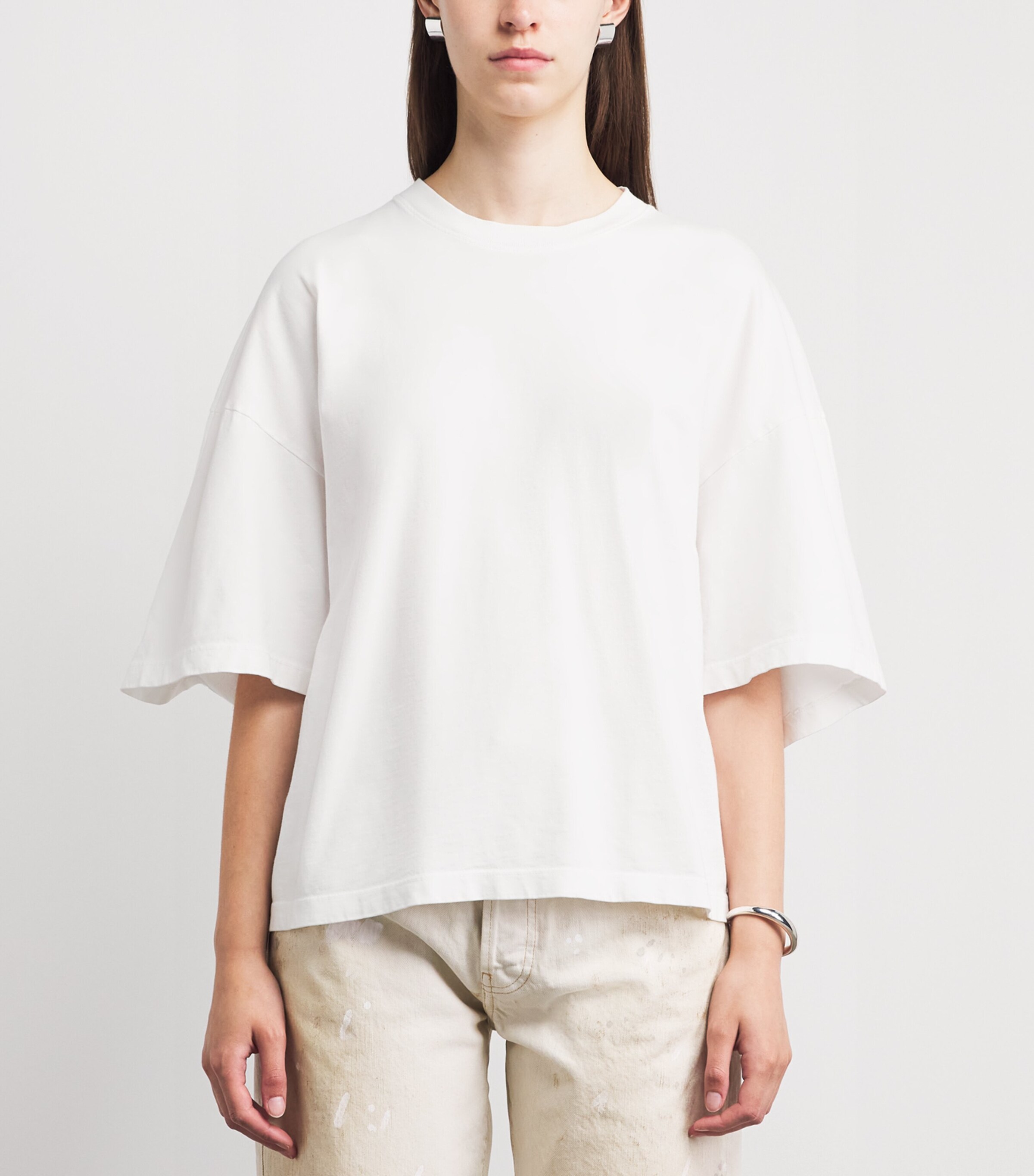 AGOLDE Womens Cotton Ellery Corset T-Shirt White Image 4