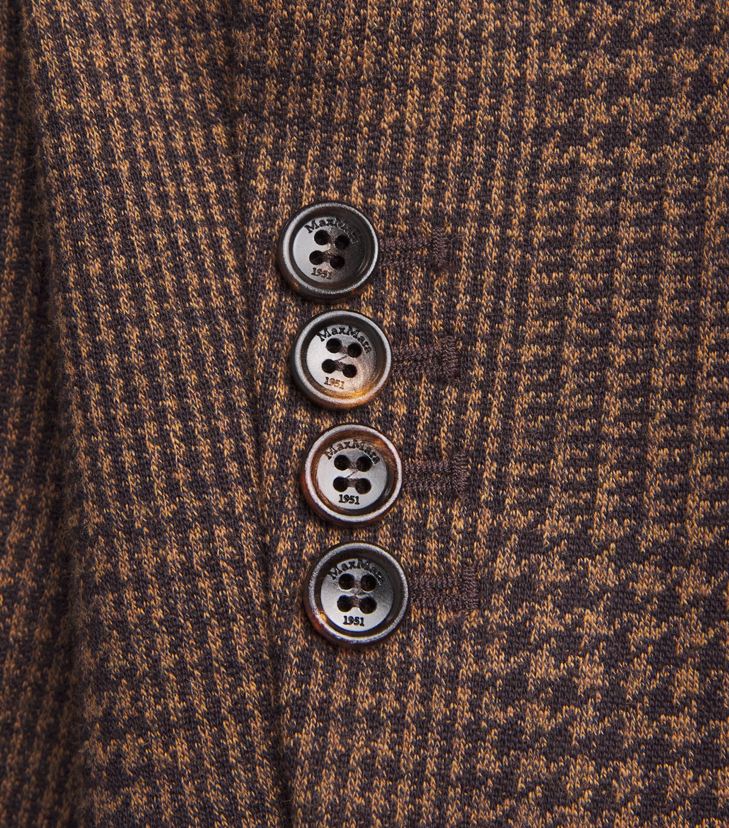 Cotton-Blend Houndstooth Blazer CHOCOLATE Image 5