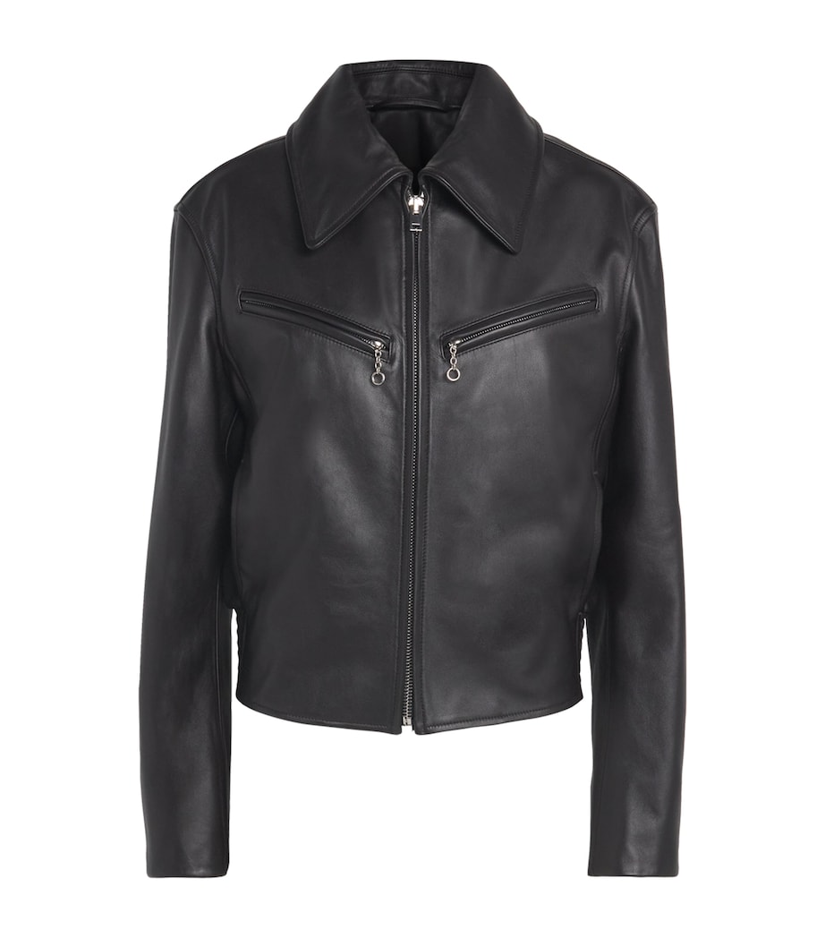 Boxy Leather Jacket BR561 MOKA Image 1