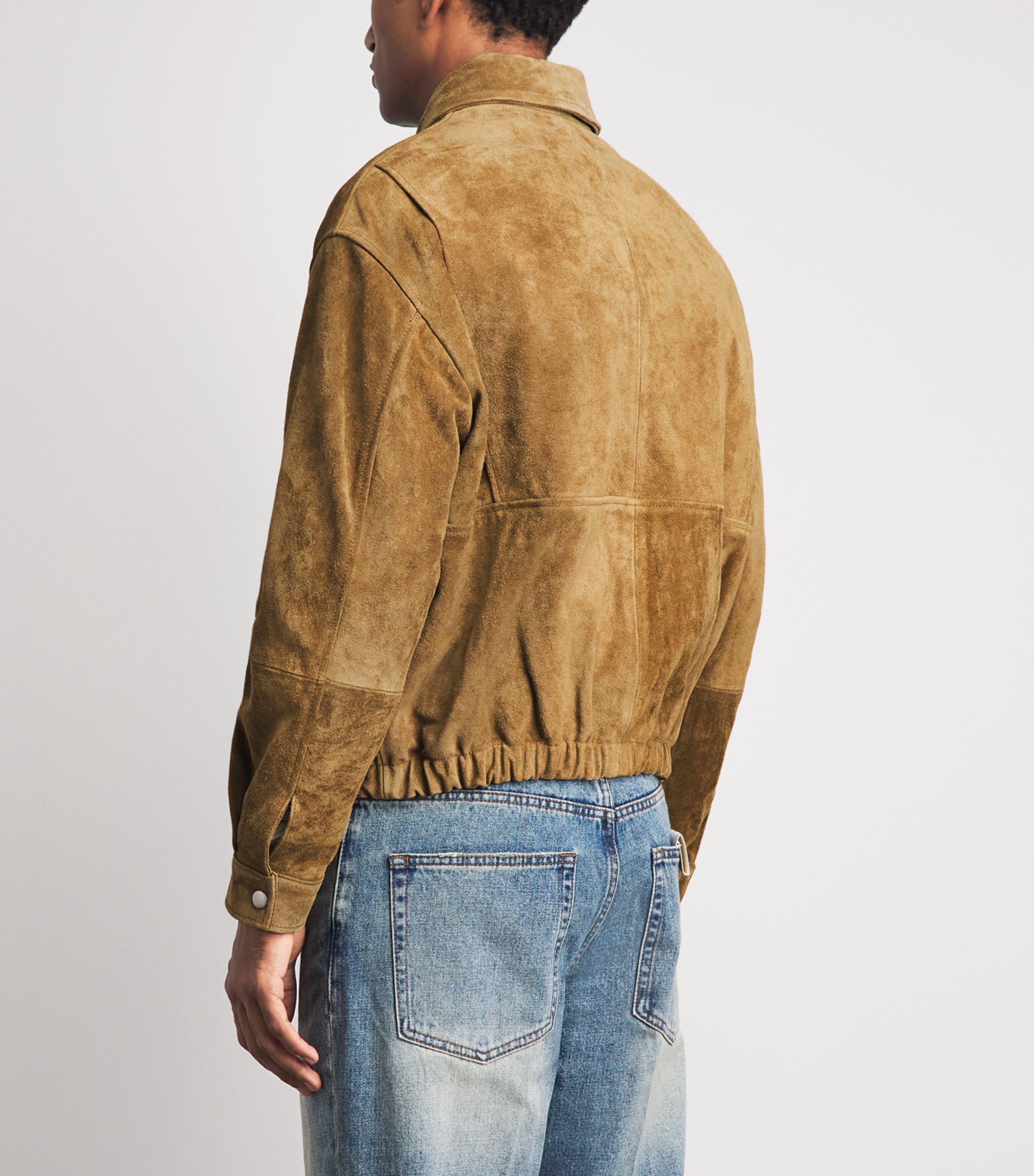 Arma Mens Suede Maddox Jacket Olive Image 5