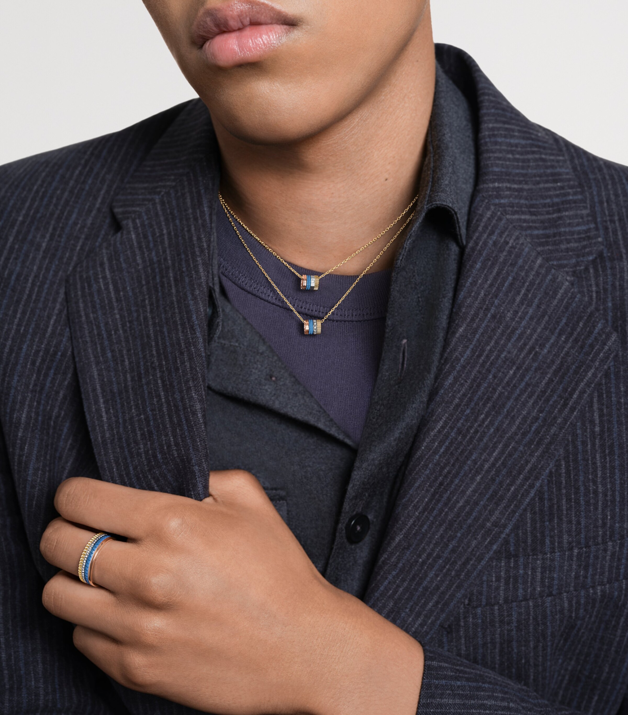 Mini Yellow Gold Quatre Blue Necklace YELLOW GOLD Image 2