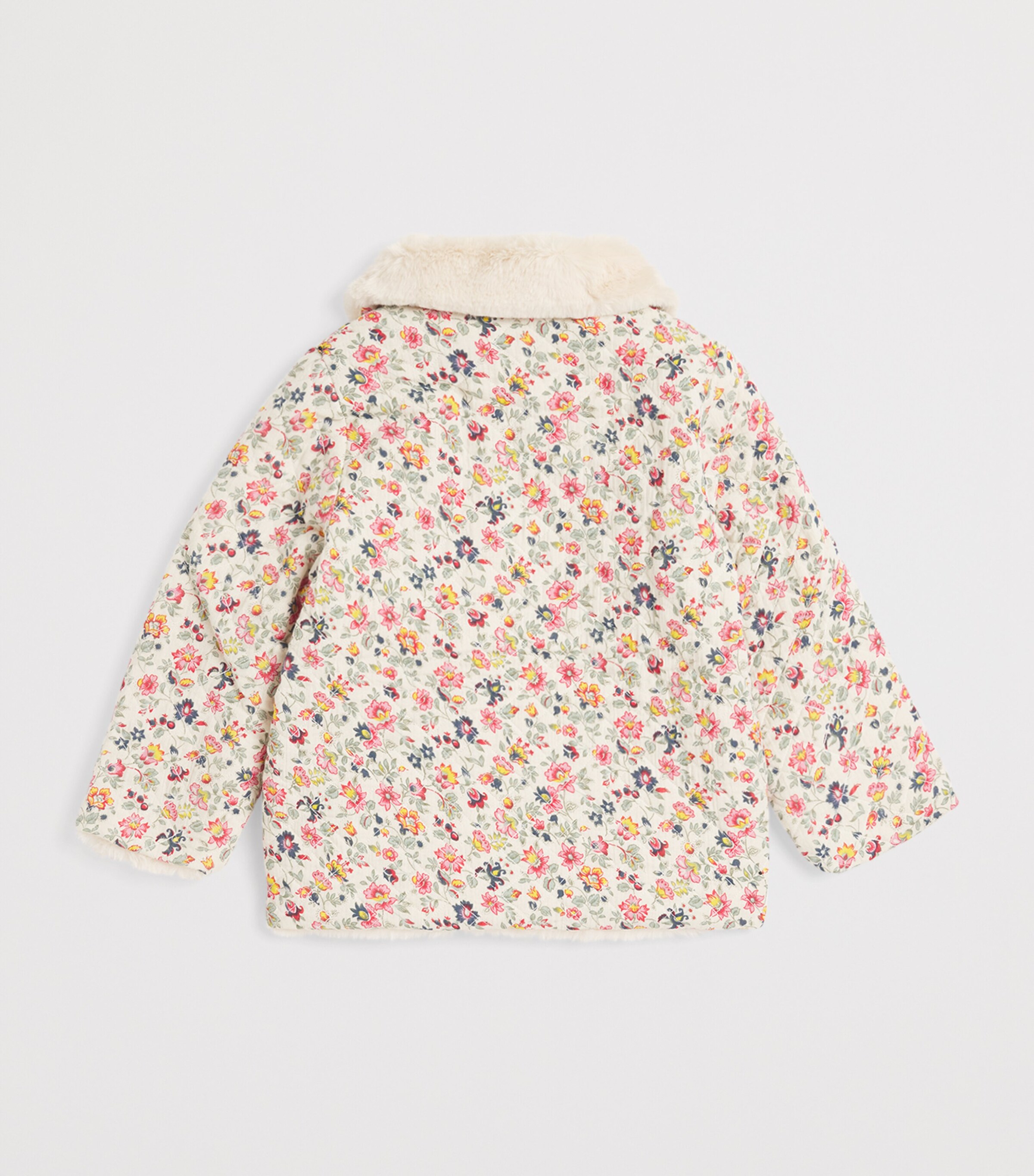 Reversible Dalila Coat (4-12 Years) CREAM WILD FLOWERS Image 2