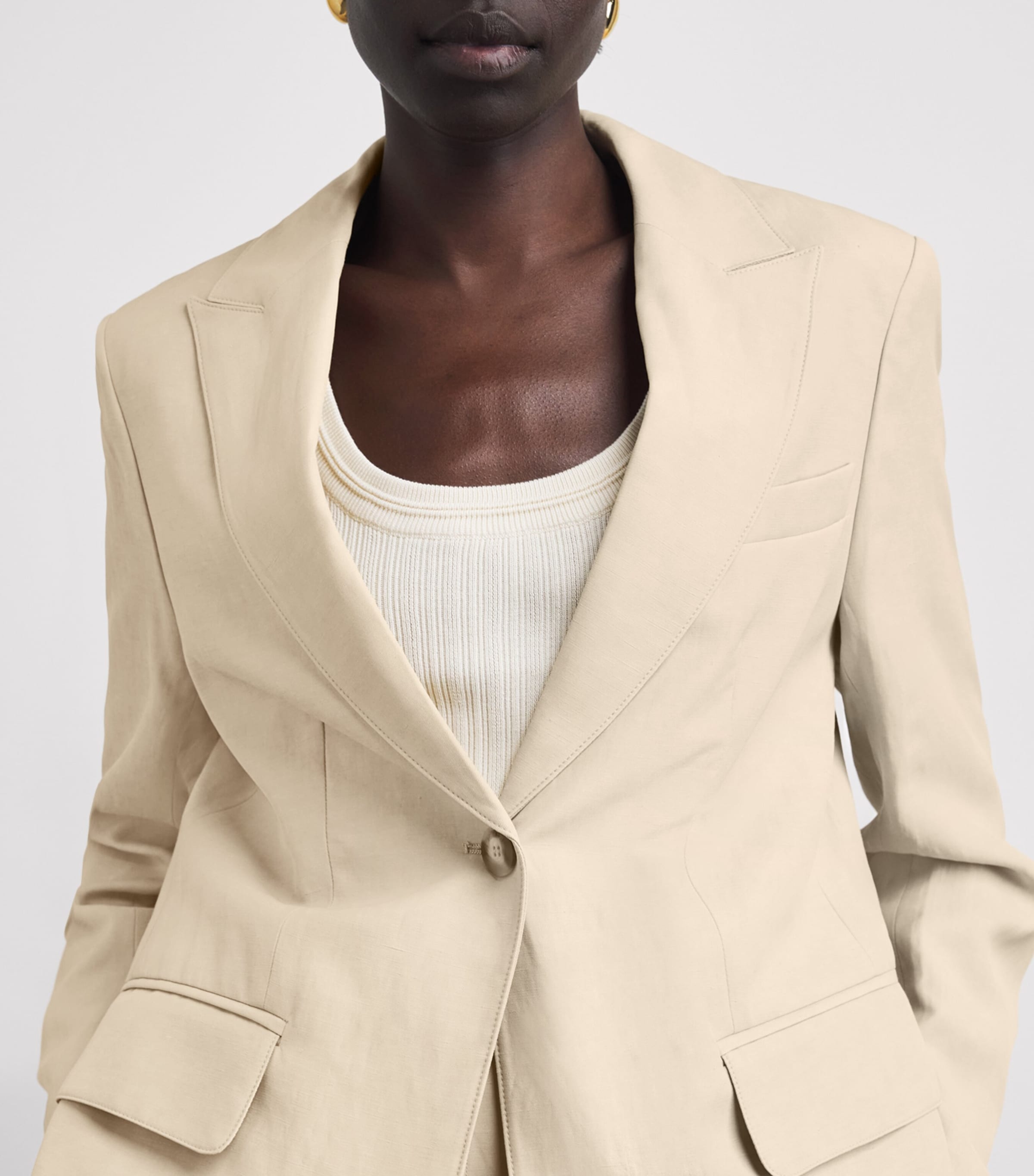 Single-Button Rochd Blazer POWDER Image 3