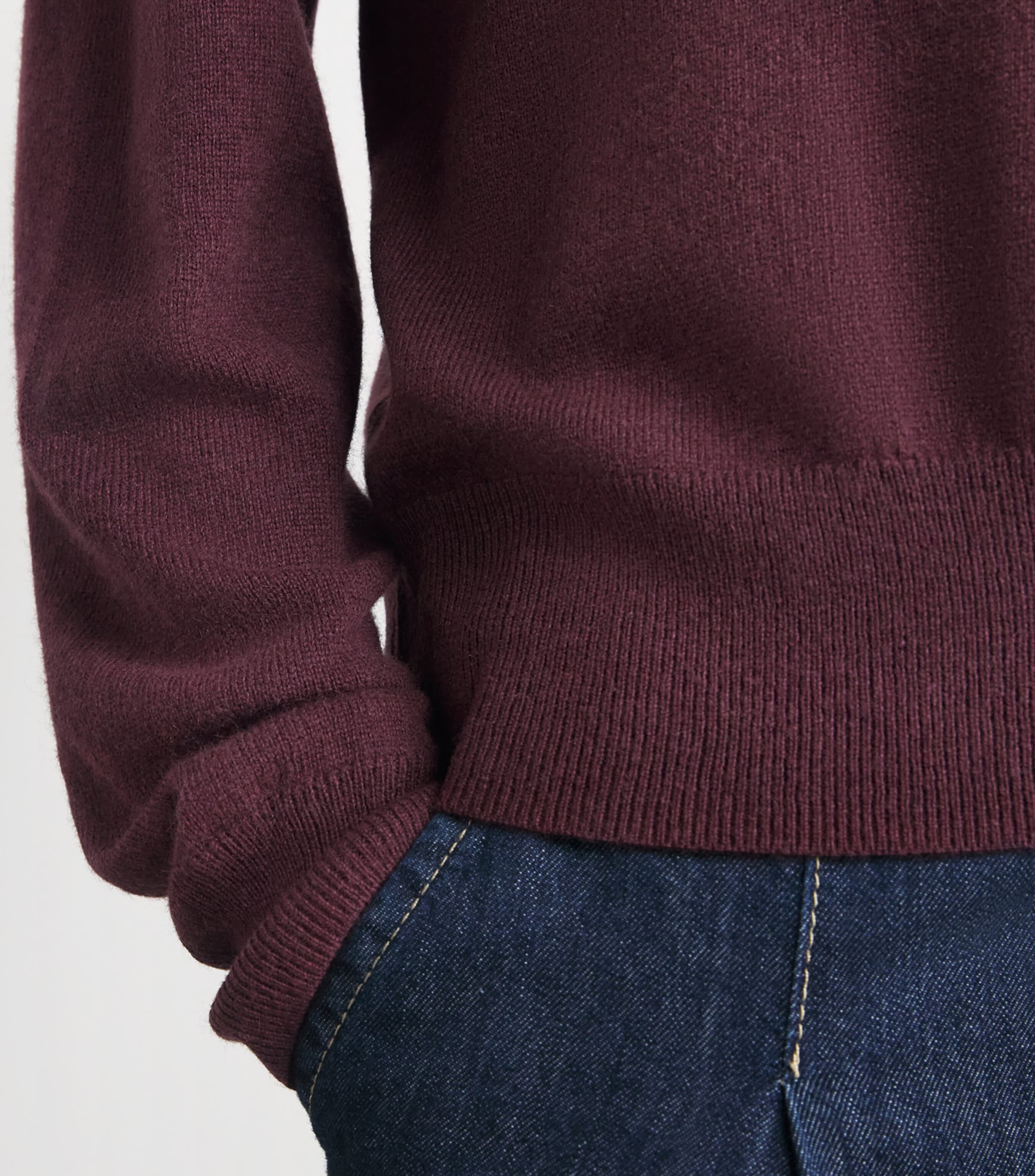 Claudie Pierlot Womens Wool-Cashmere Polo Sweater Aubergine Image 3