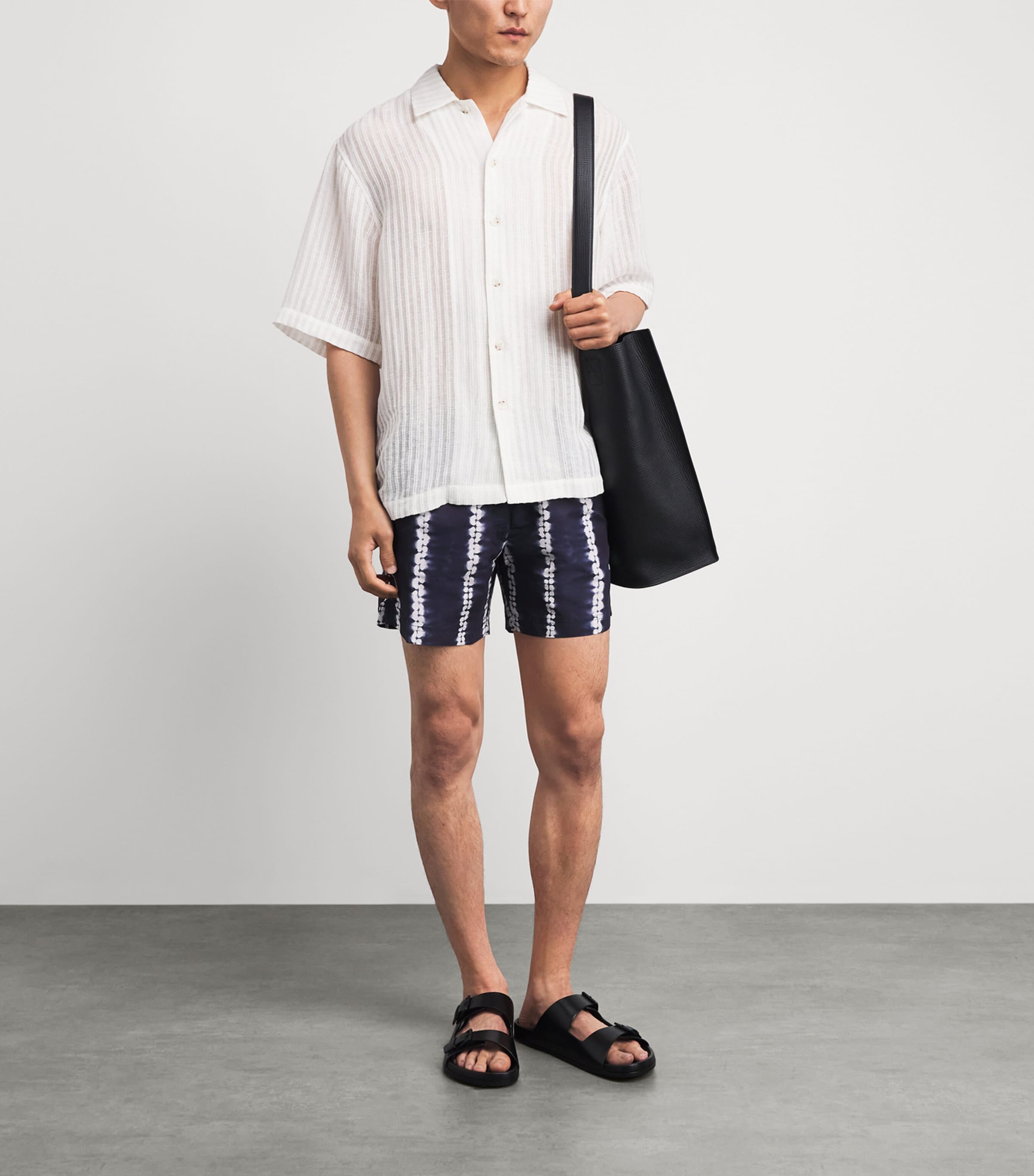 COMMAS Mens Shibori Stripe Swim Shorts Navy Image 2