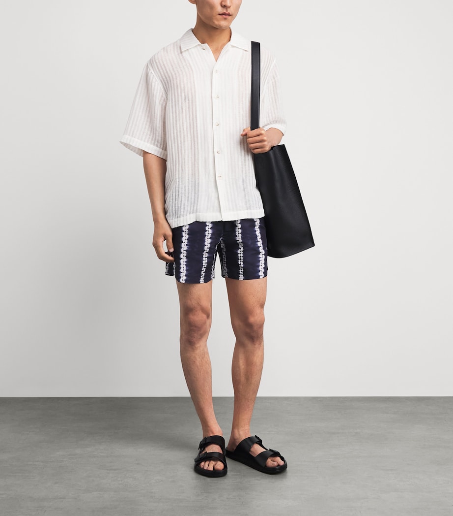 COMMAS Mens Shibori Stripe Swim Shorts Navy Image 2