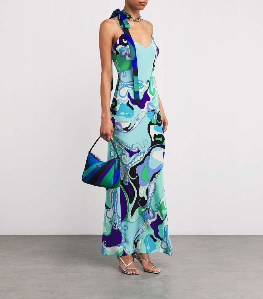 pucci orchidee silk maxi dress Orchidee Print Long Dress PUCCI
