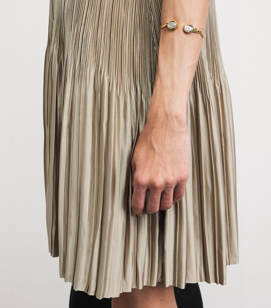 Joseph Womens Satin Pleated Rida Midi Dress Powder Image 3