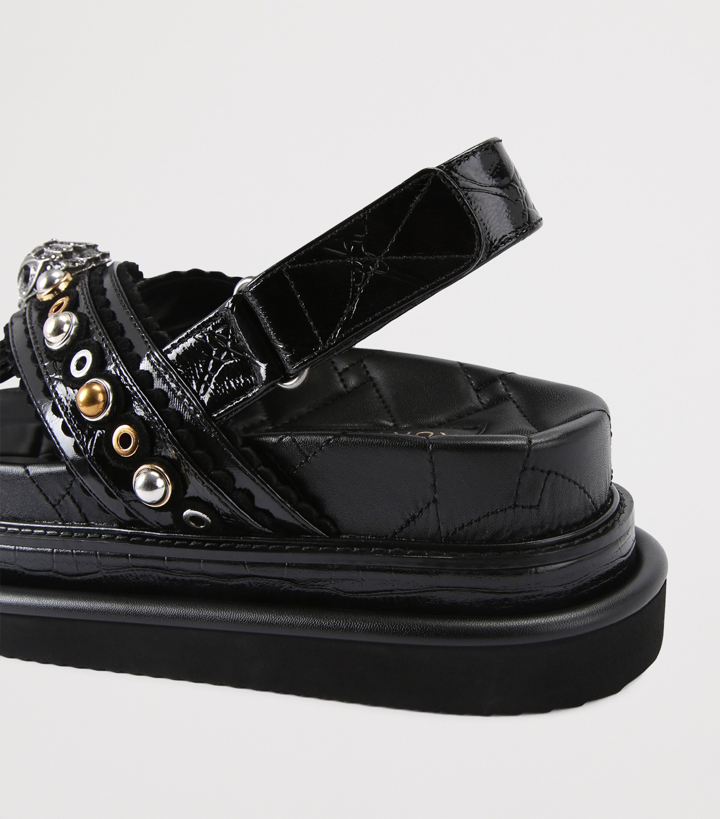 Kurt Geiger London Leather Orson Cross-Strap Sandals Black Image 2