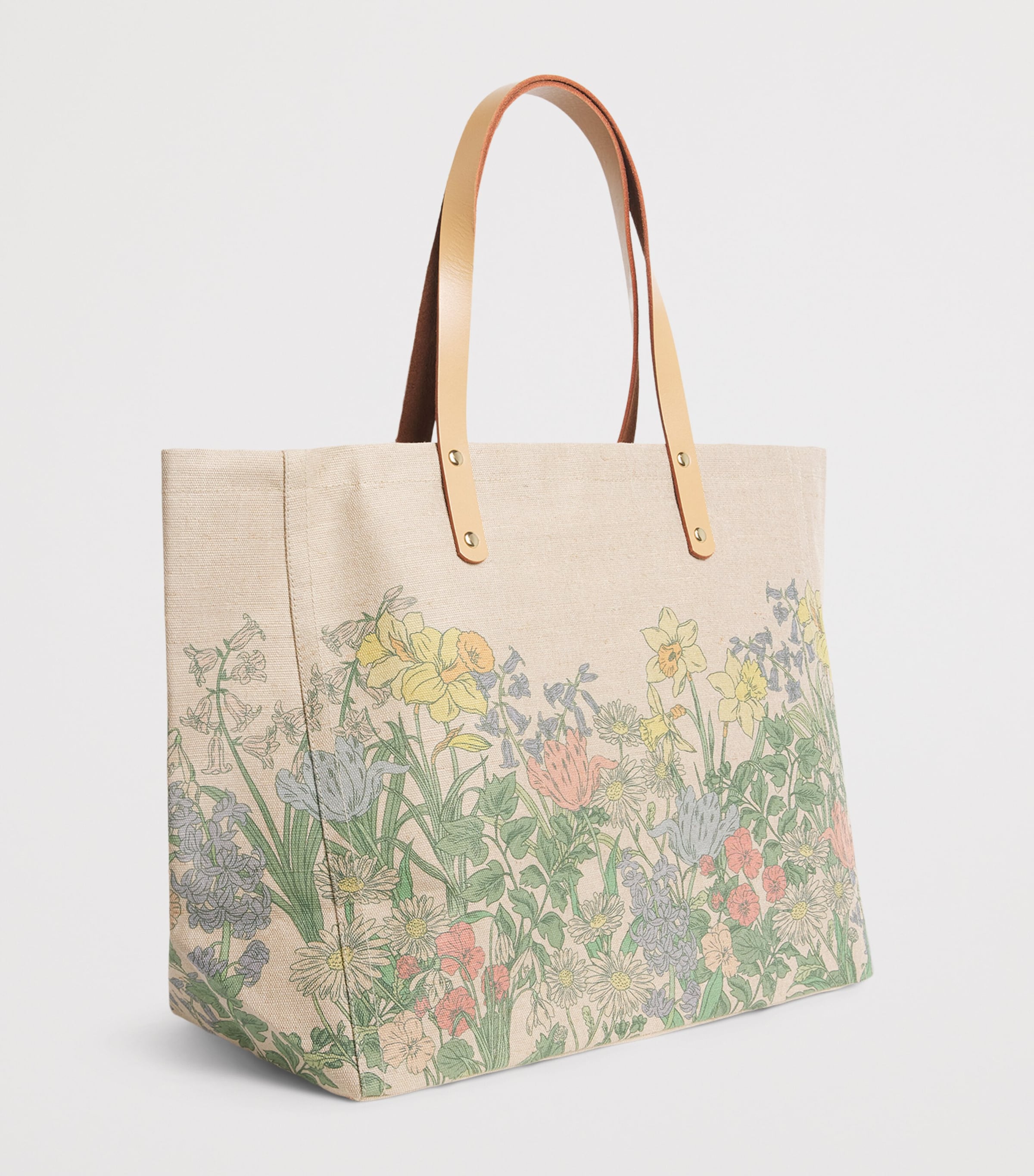 Large Canvas Easter Market Tote Bag CREAM Image 2