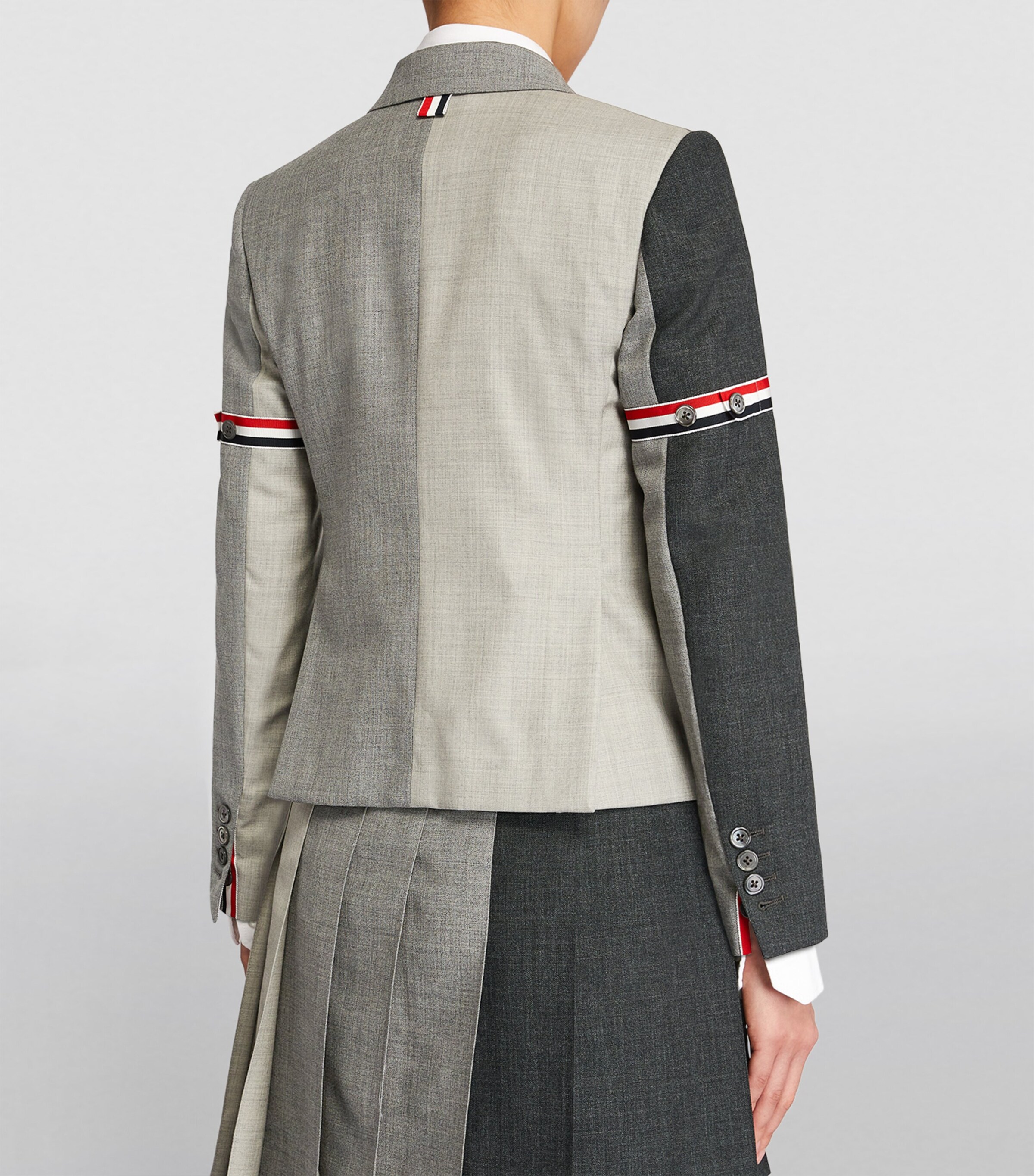 Wool High Armhole Tricolour Sport Coat DARK GREY Image 4