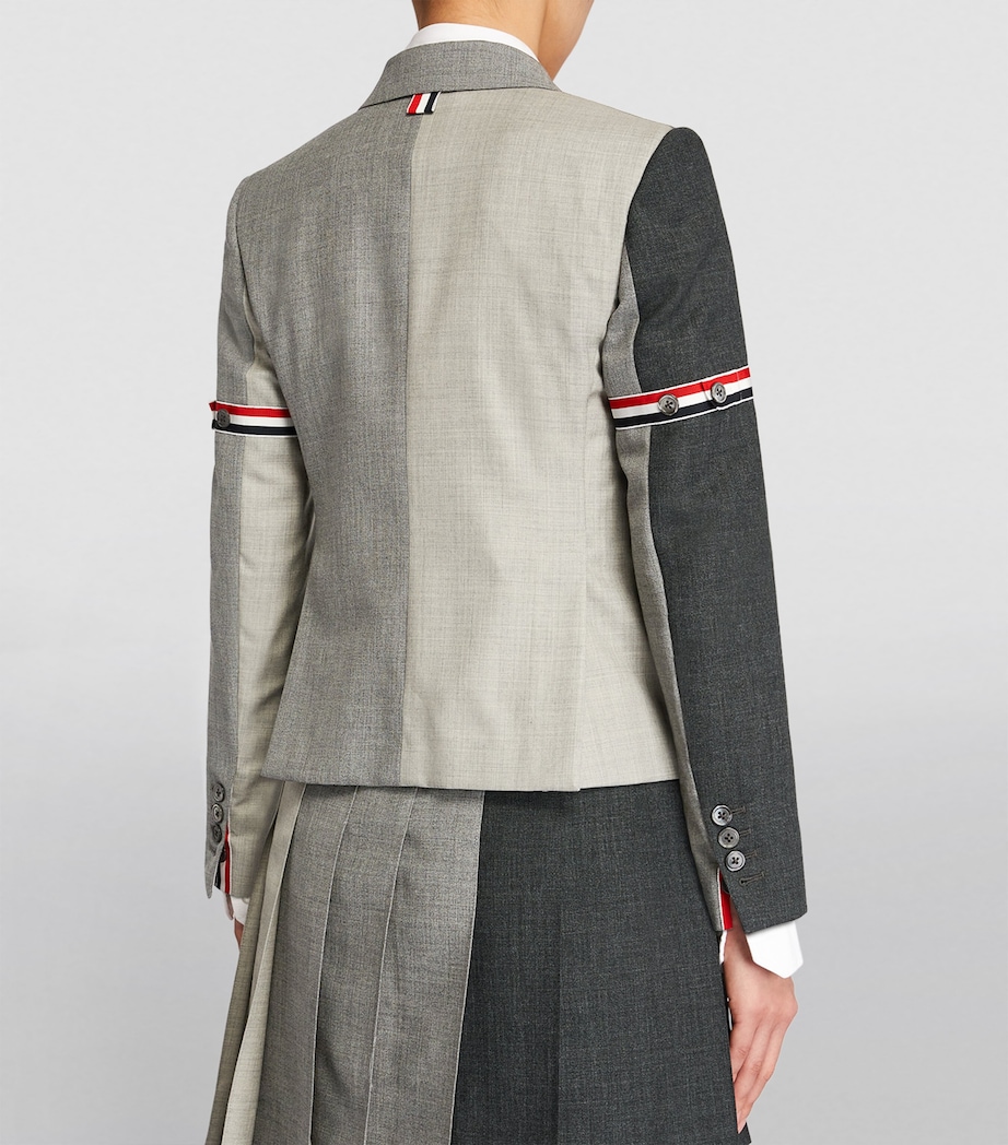 Wool High Armhole Tricolour Sport Coat DARK GREY Image 4