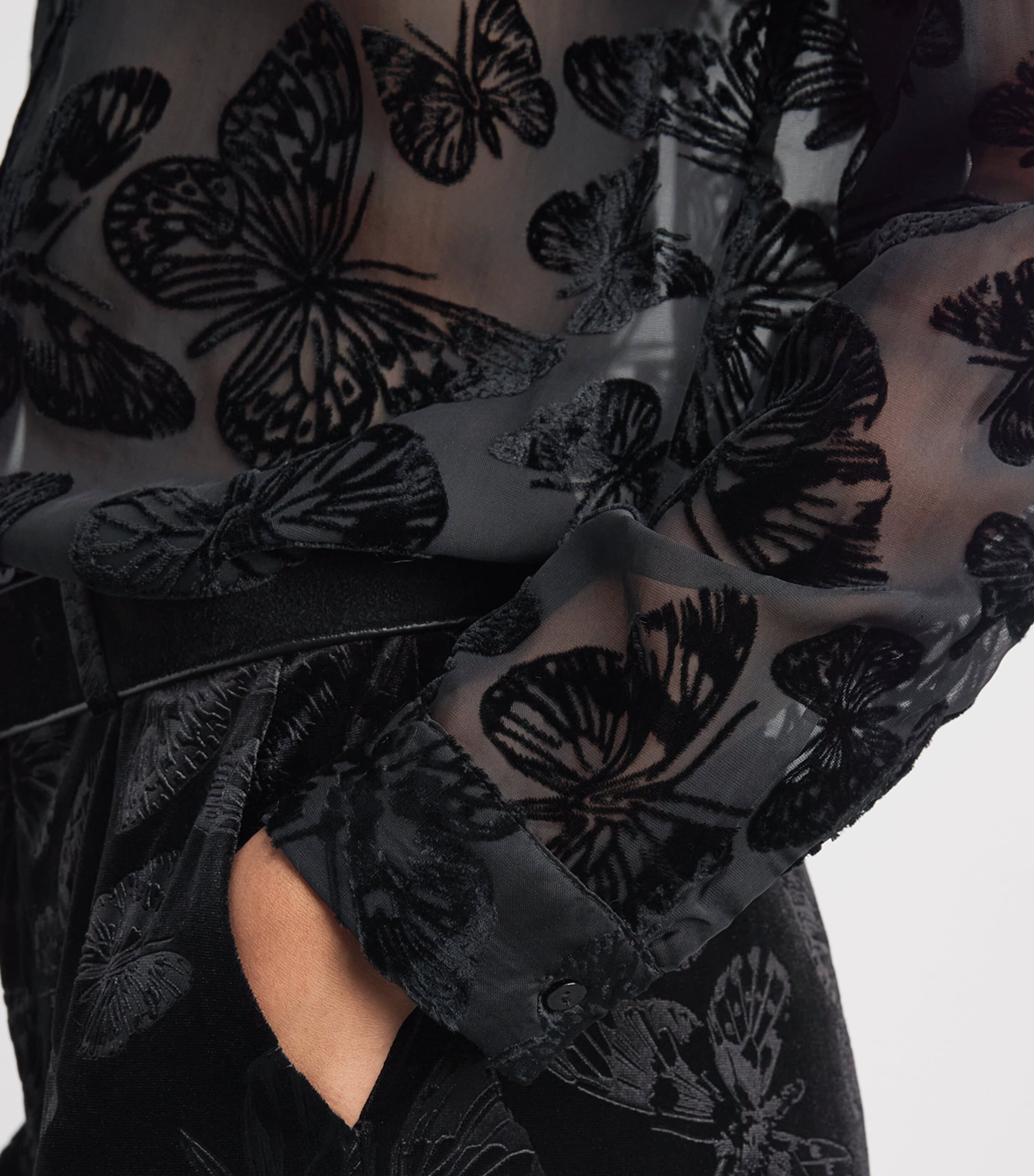 L'Agence Womens Laurent Blouse Black Butterfly Blbu Image 3
