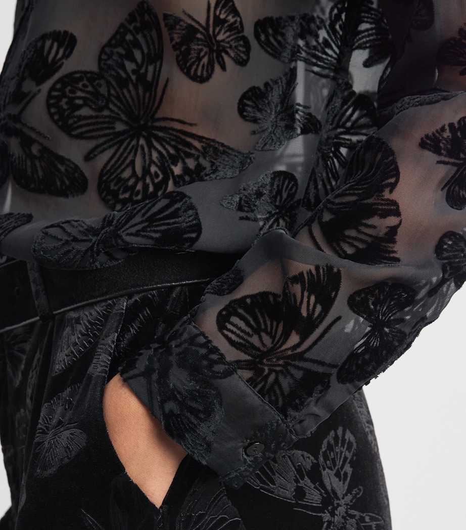 L'Agence Womens Laurent Blouse Black Butterfly Blbu Image 3
