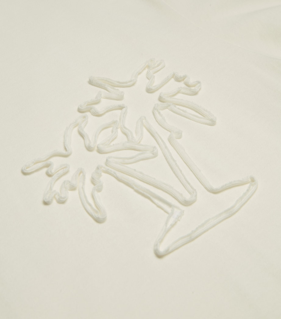 Cotton Palmeiras Applique T-Shirt IVORY Image 2