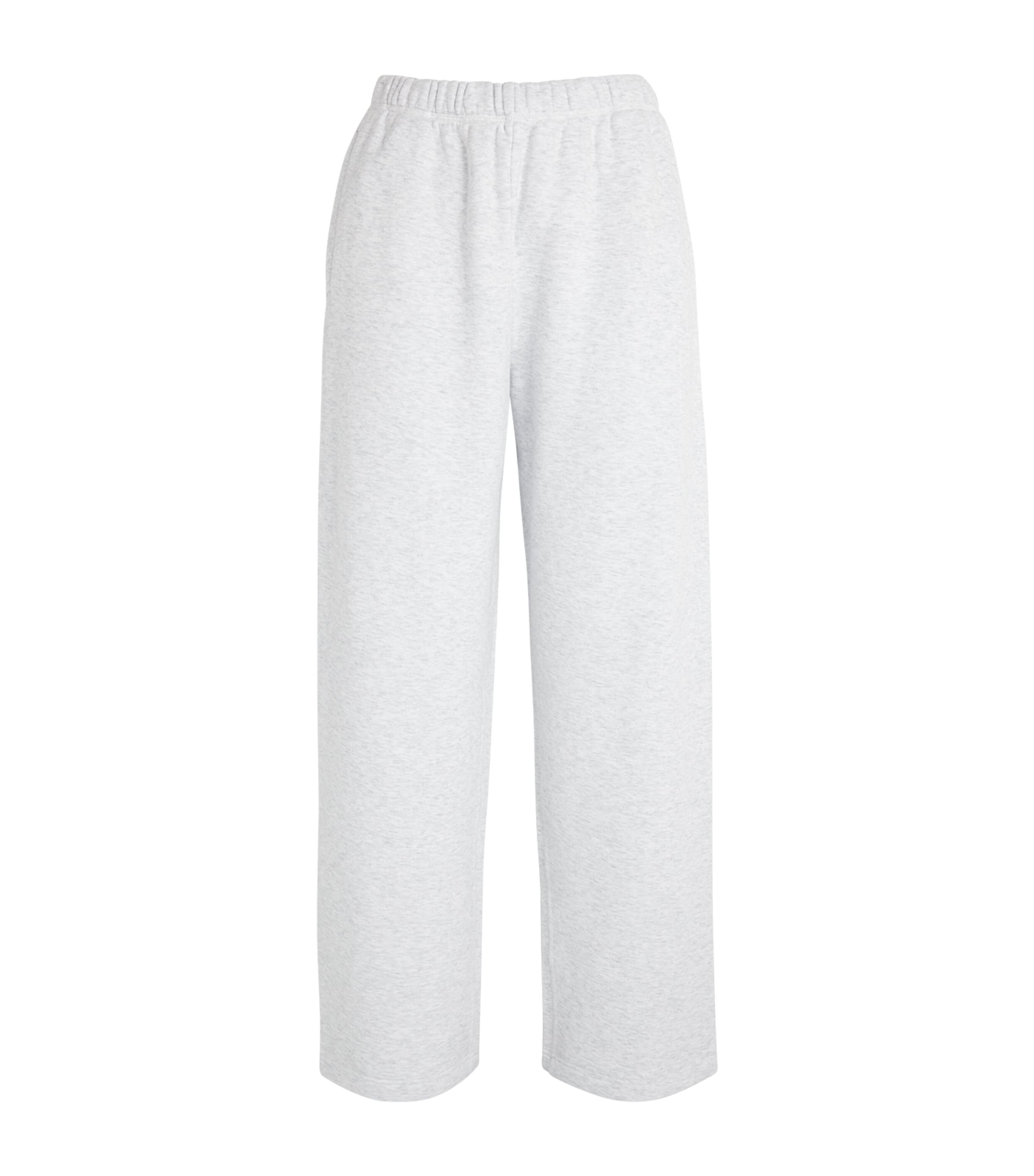Skims Gray Cotton Fleece Classic Straight Leg Sweatpants In Grey