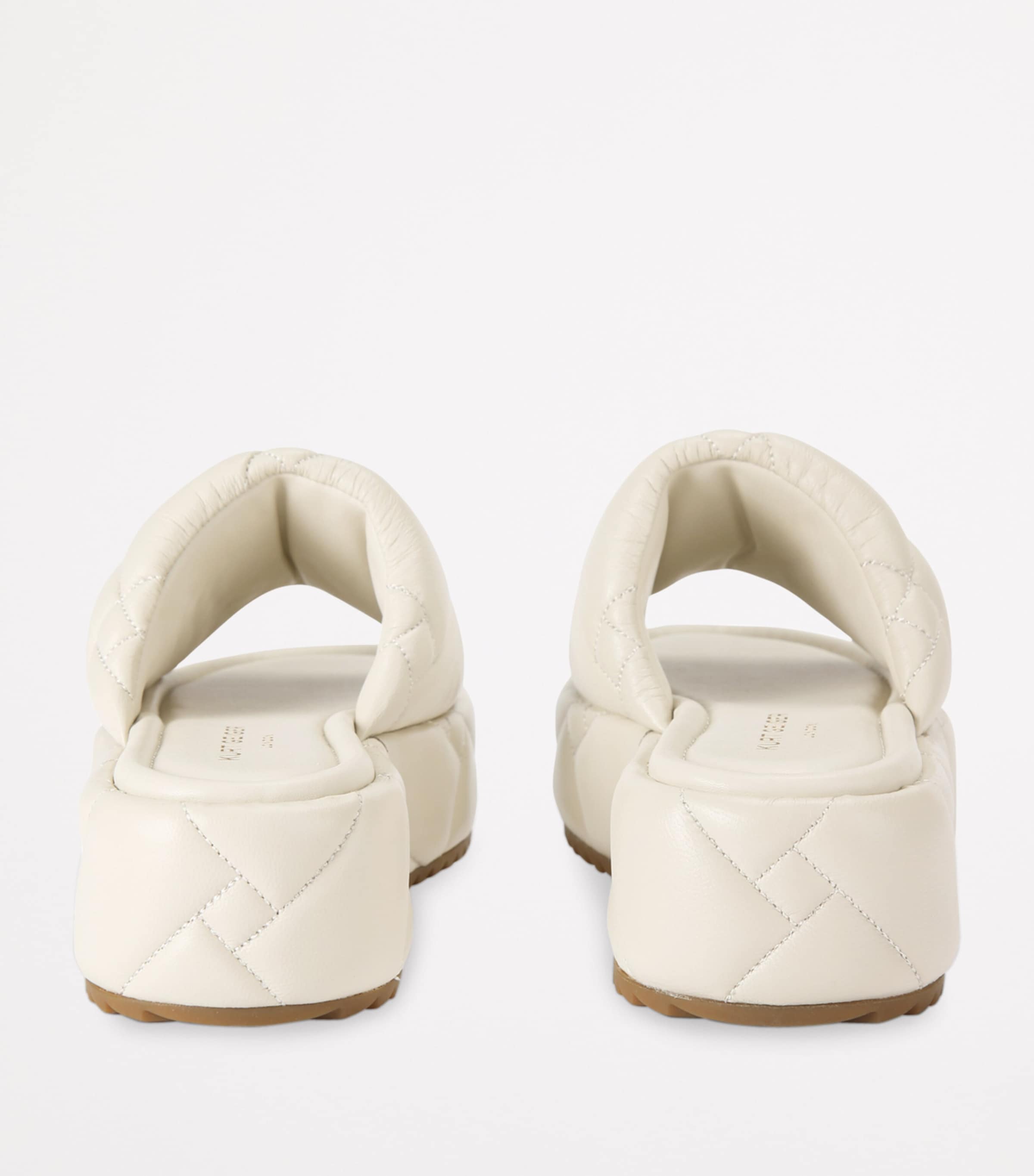 Leather Kensington Flatform Sandals BONE Image 2