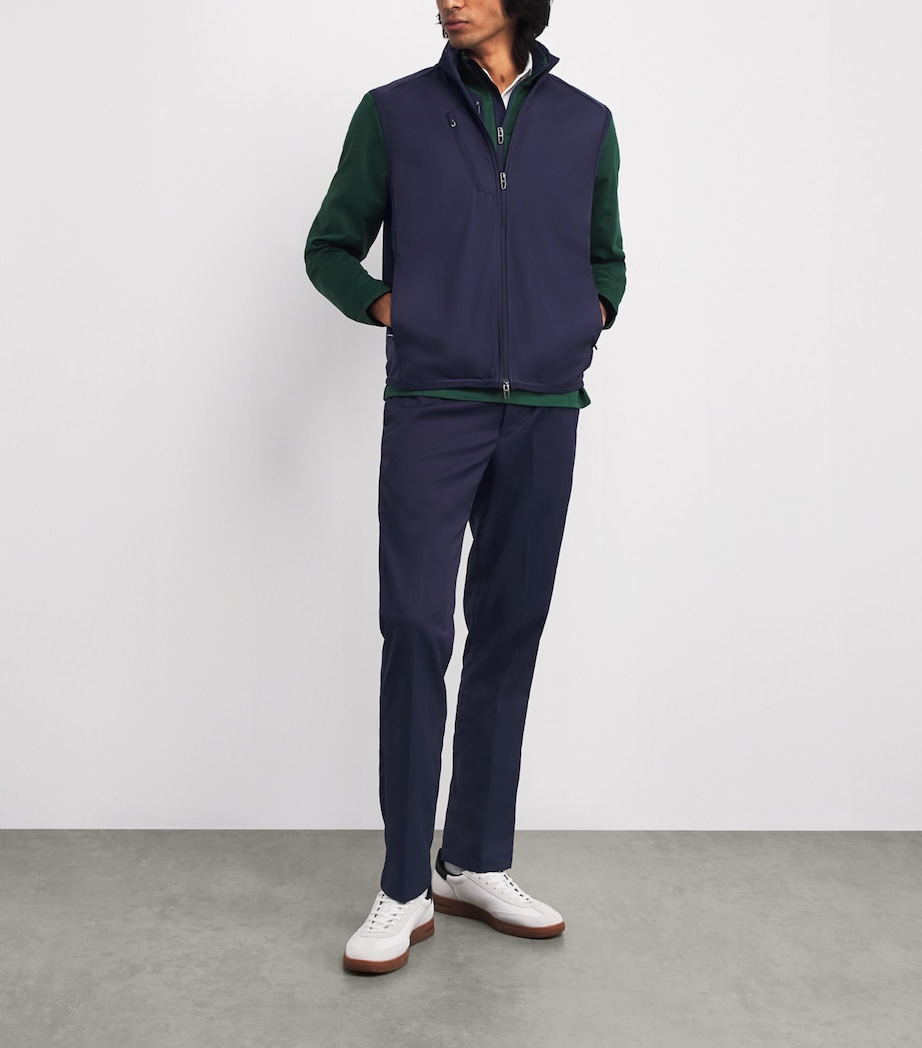 Cotton-Blend High-Neck Gilet NAVY Image 2