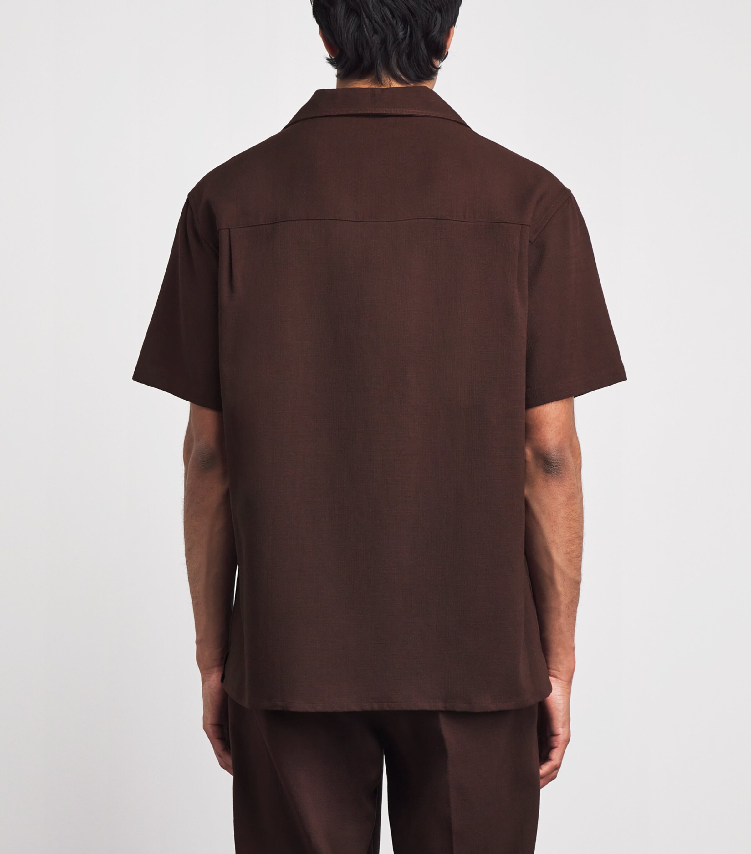 Drôle De Monsieur Mens Camp-Collar Shirt Brown Image 5