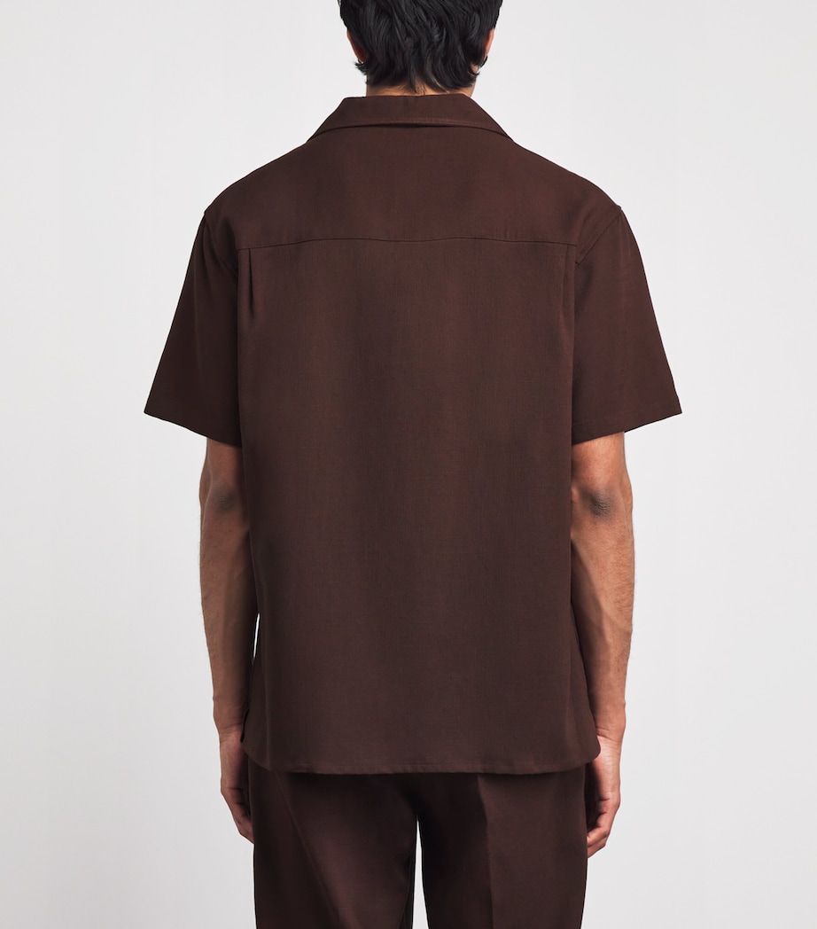 Drôle De Monsieur Mens Camp-Collar Shirt Brown Image 5
