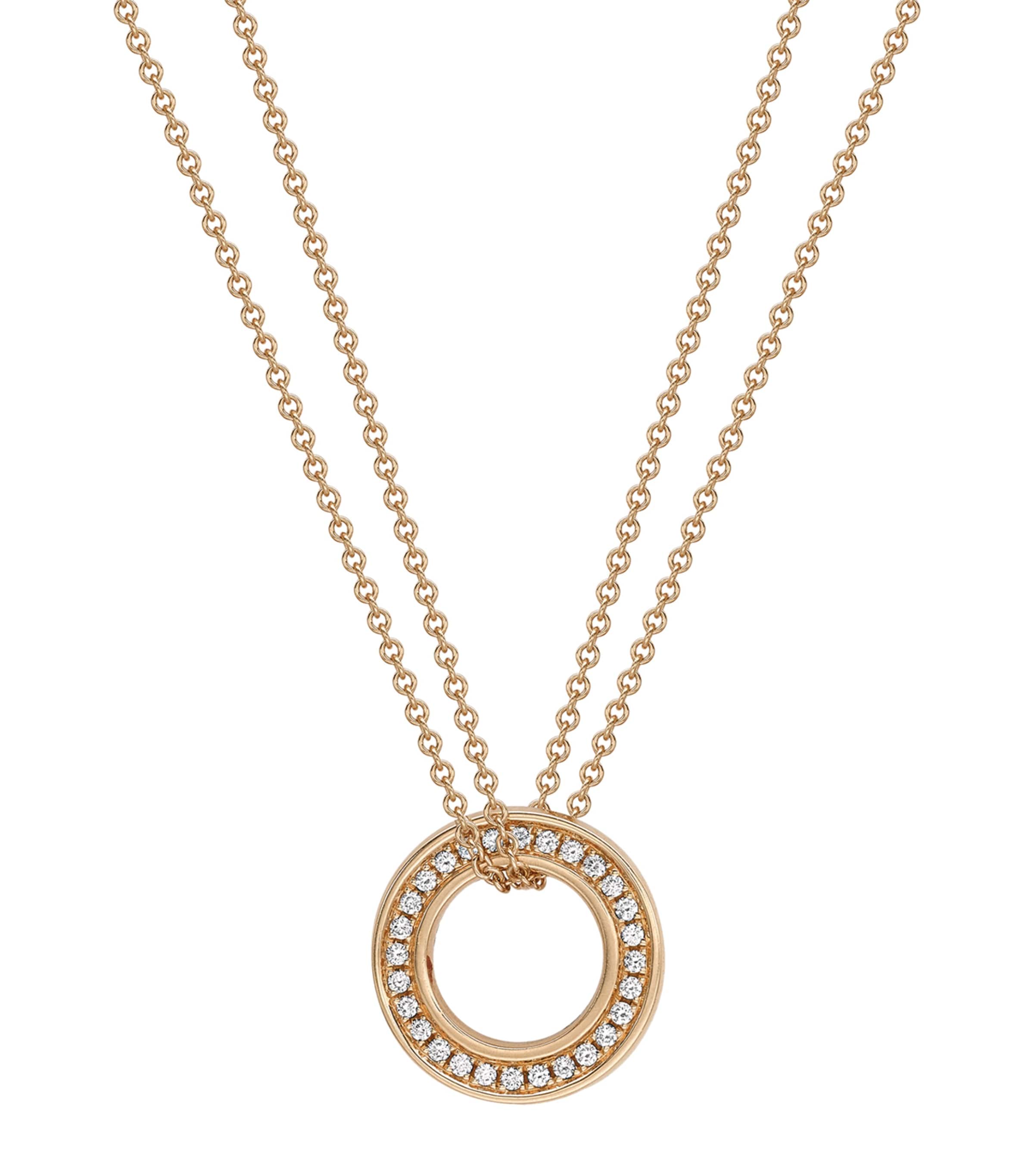 Boodles Rose Gold And Diamond Roulette Pendant Necklace In Rose Gold