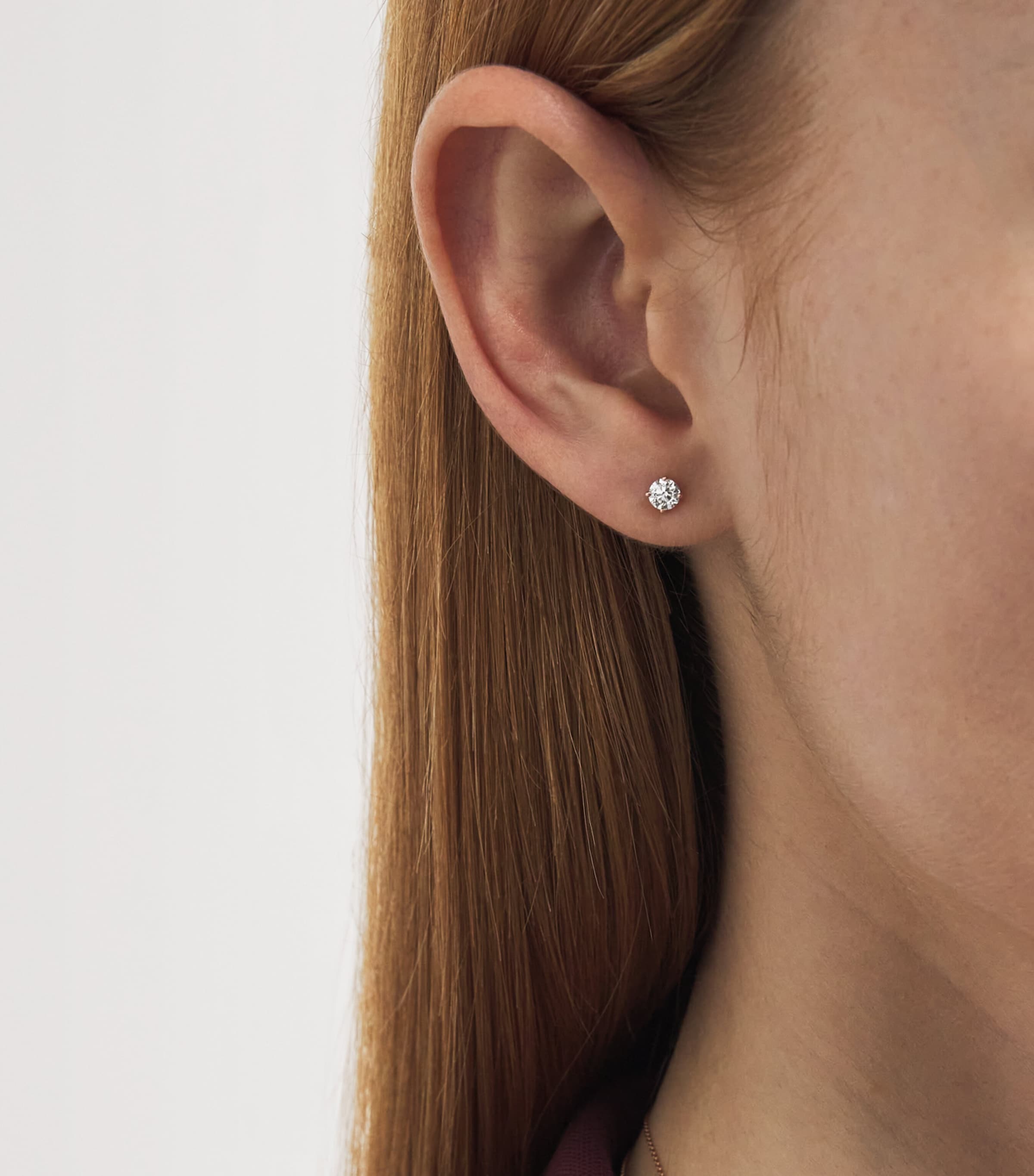 Rose Gold and Diamond Stud Earrings (0.25ctw) ROSE GOLD Image 2