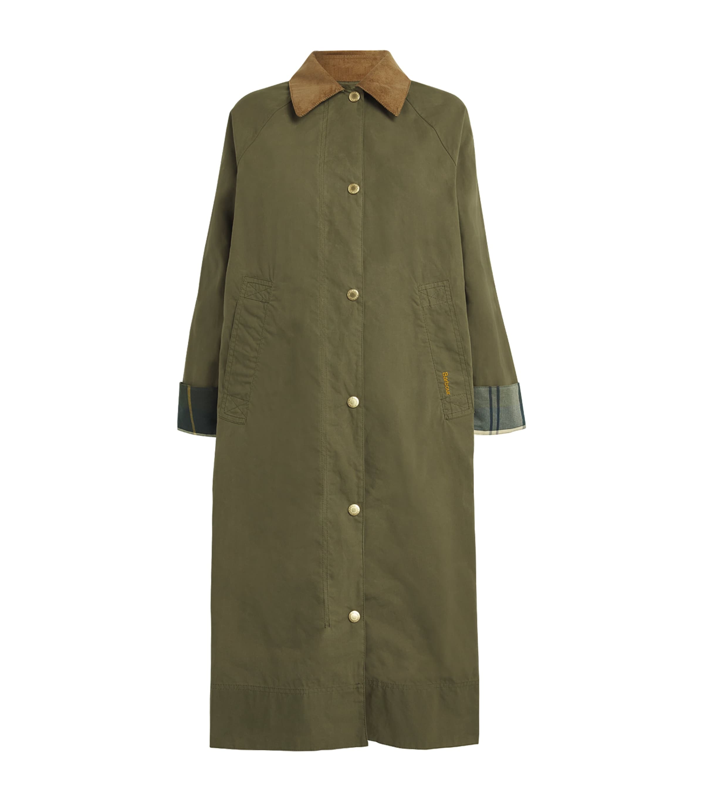 Barbour Womens Ettie Longline Jacket Duky Grn/ancnt Trtn Image 1
