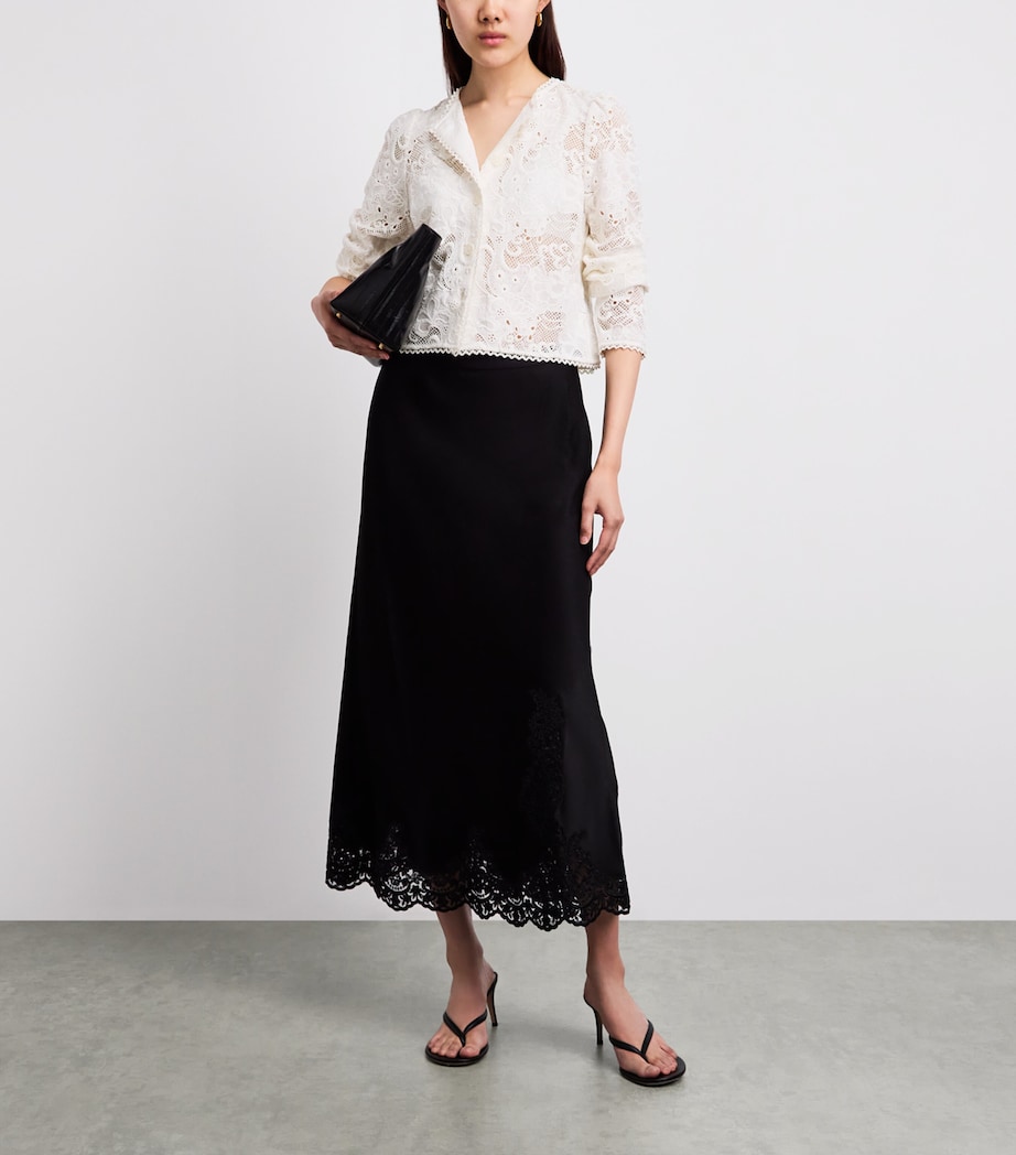 ME+EM Womens Lace Cropped Jacket Light Cream Image 2