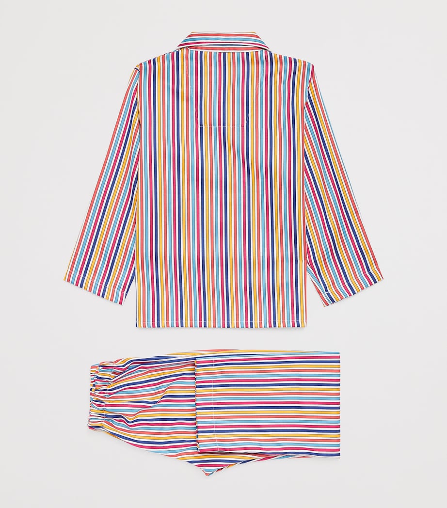 Derek Rose Kids Cotton Stripe Dr Wellington Pyjama Set (3-12 Years) Image 2