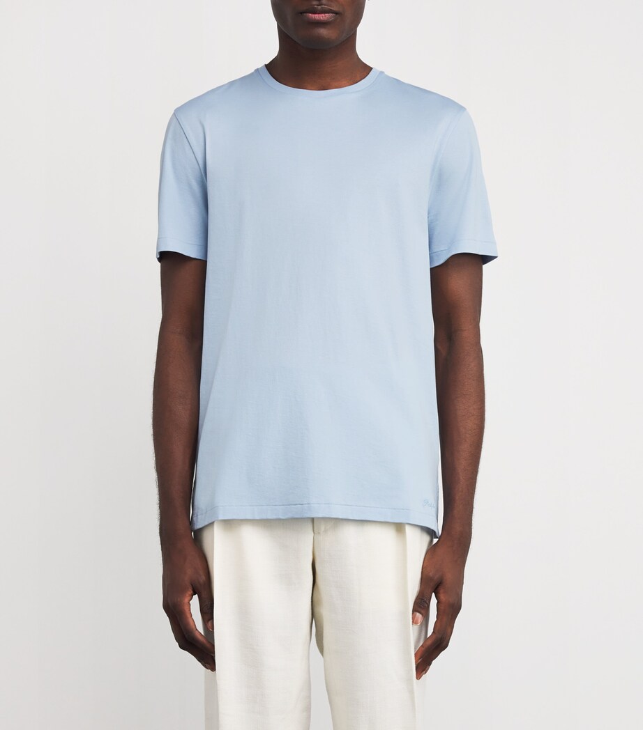 Ralph Lauren Purple Label Mens Cotton T-Shirt Chambray Blue Image 3