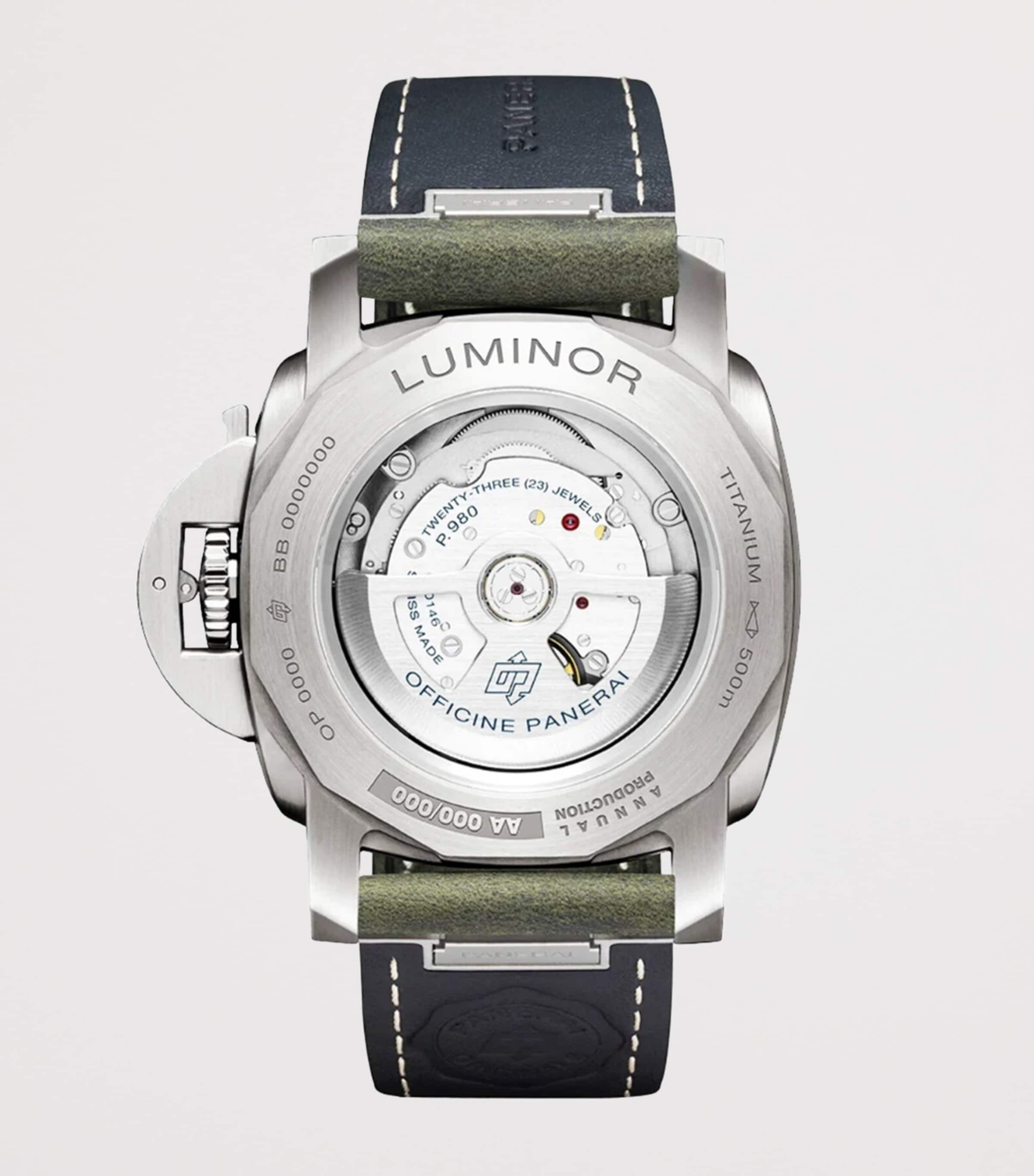 Brushed Titanium Luminor Marina Watch 44mm GREEN Image 2