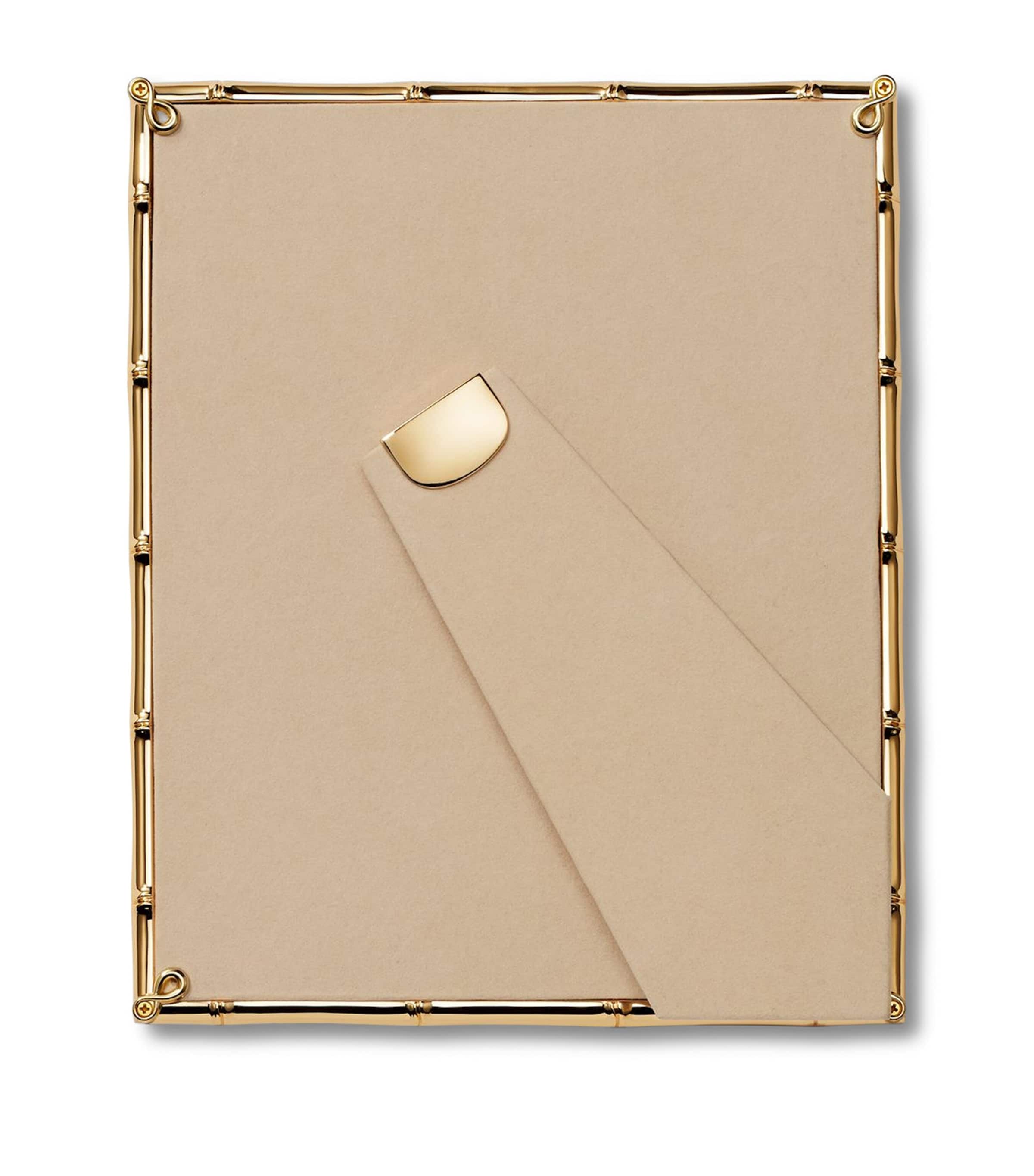Aerin Brass-Plated Ava Bamboo Photo Frame (4" x 6") Gold Image 3