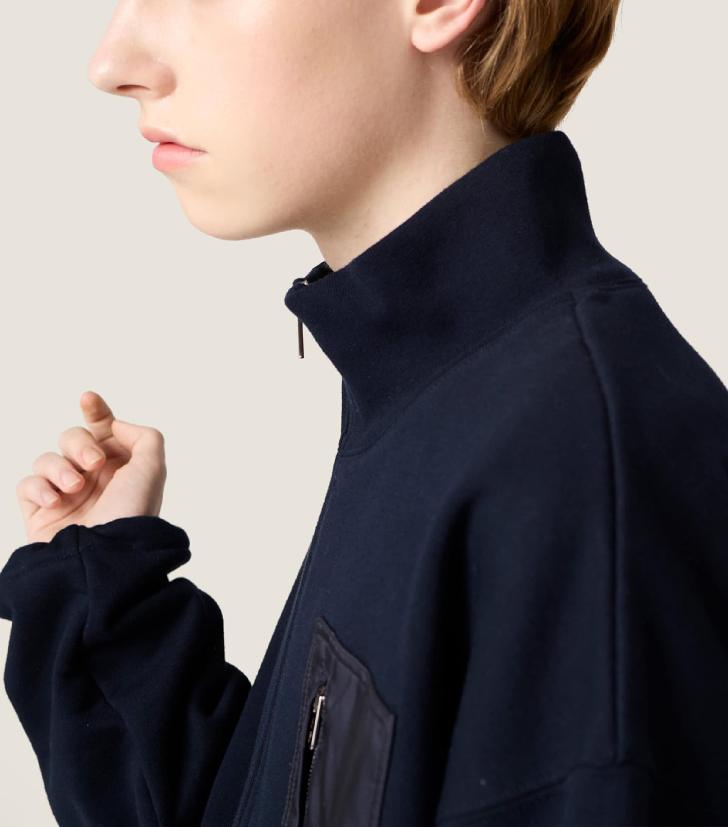 Miu Miu Womens Cotton Logo Zip-Up Sweatshirt Image 5