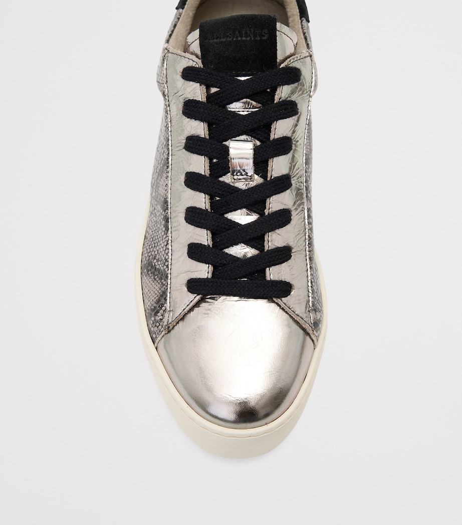 Leather Snake-Effect Shana Sneakers SILVER/BLACK Image 3