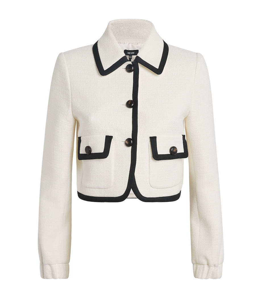 Tweed Short Jacket IVORY/BLACK Image 1