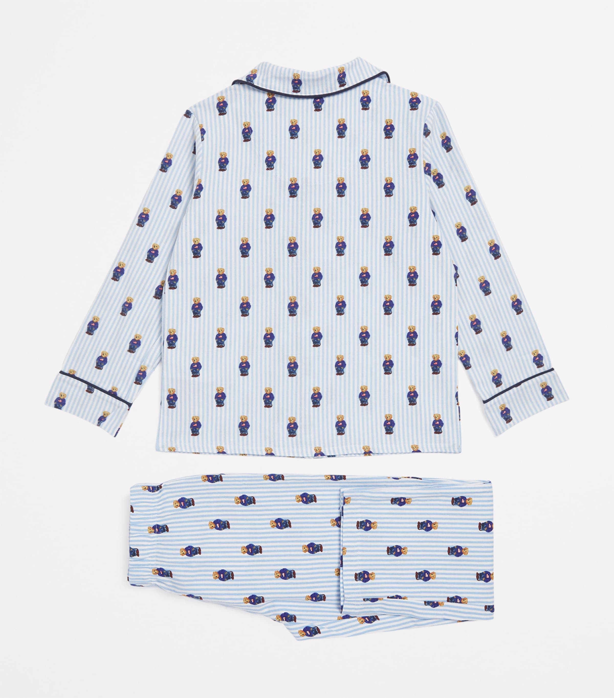 Ralph Lauren Kids Cotton Polo Bear Pyjama Set (4-7 Years) White/elite Blue Image 2