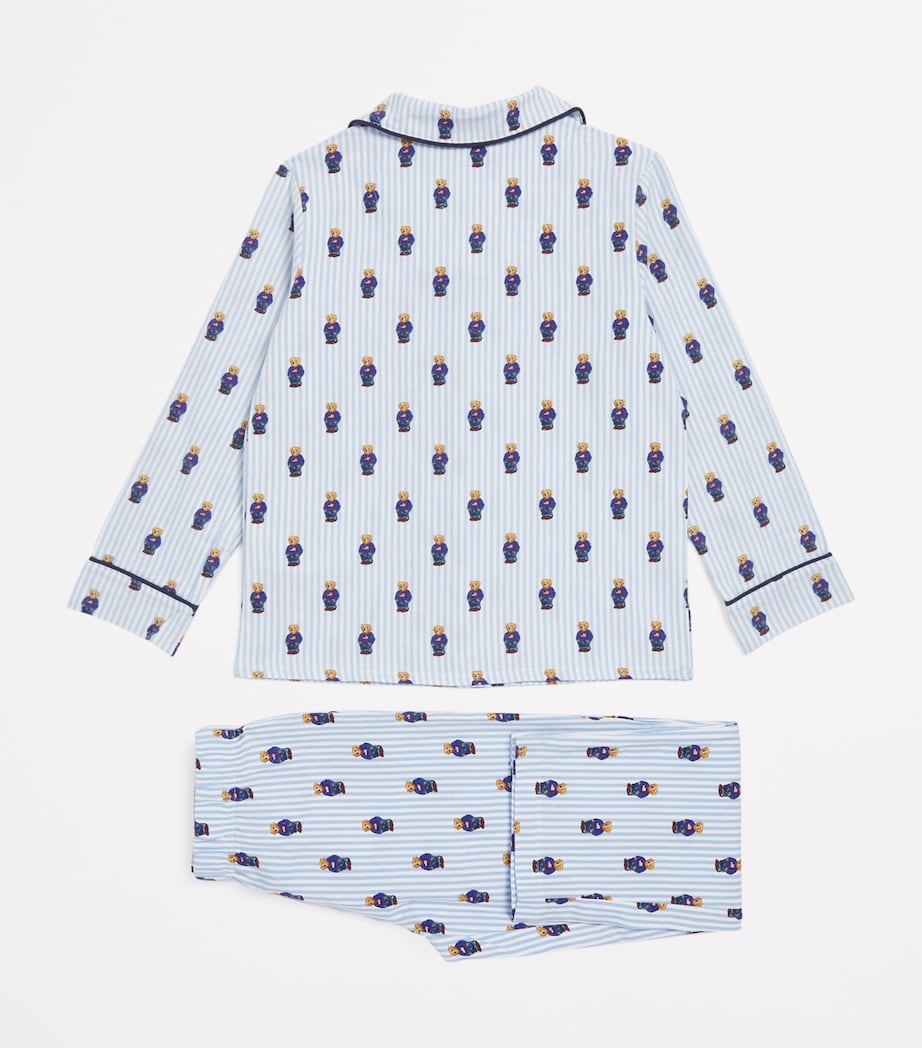 Cotton Polo Bear Pyjama Set (4-7 Years) W2O WHITE/ELITE BLUE Image 2
