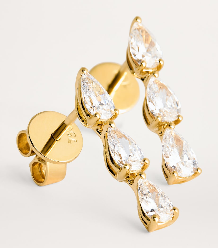Yellow Gold and Diamond Dot Stud Earrings YELLOW GOLD Image 6