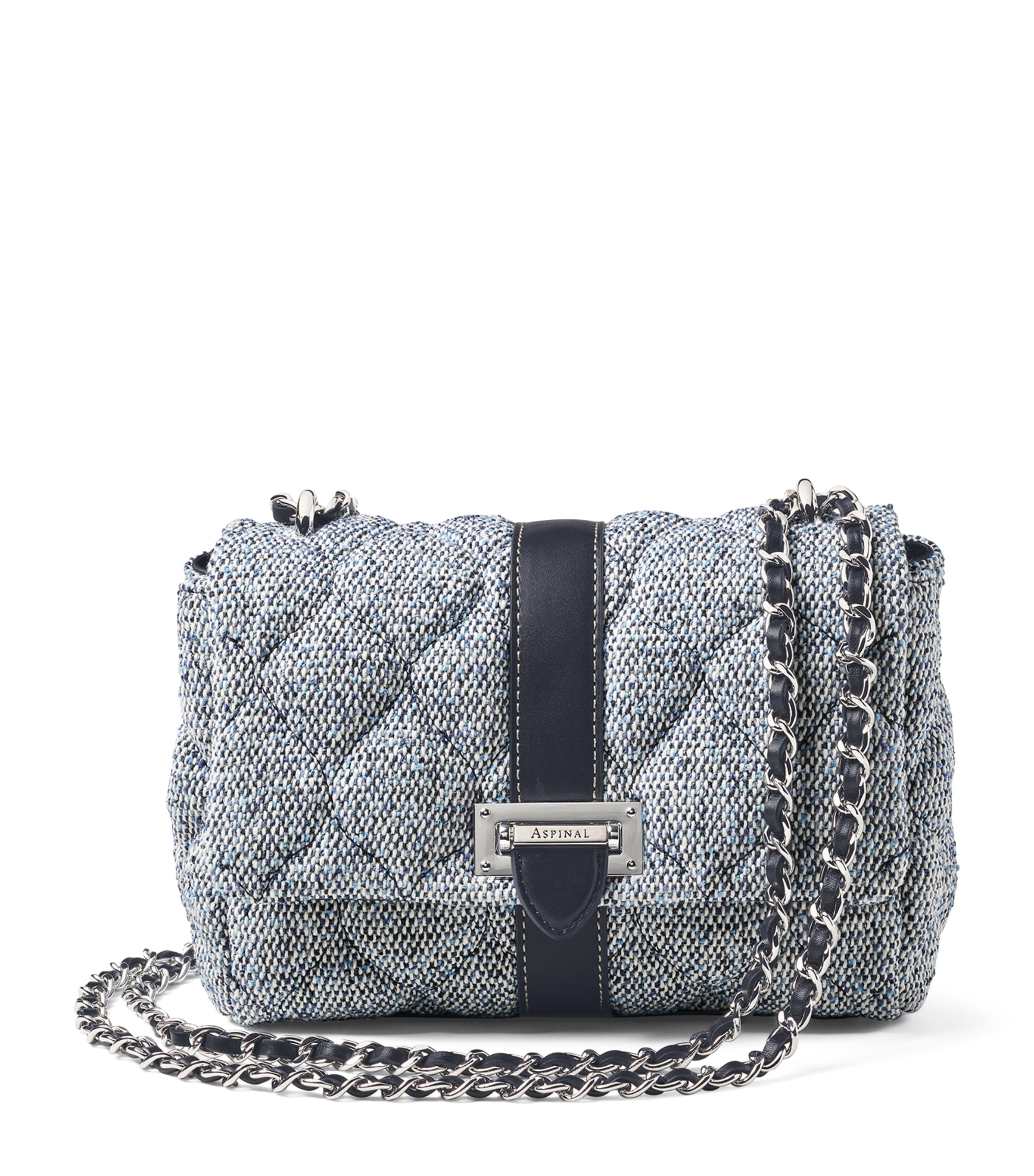 Shop Aspinal Of London Quilted Lottie Bag In Navy