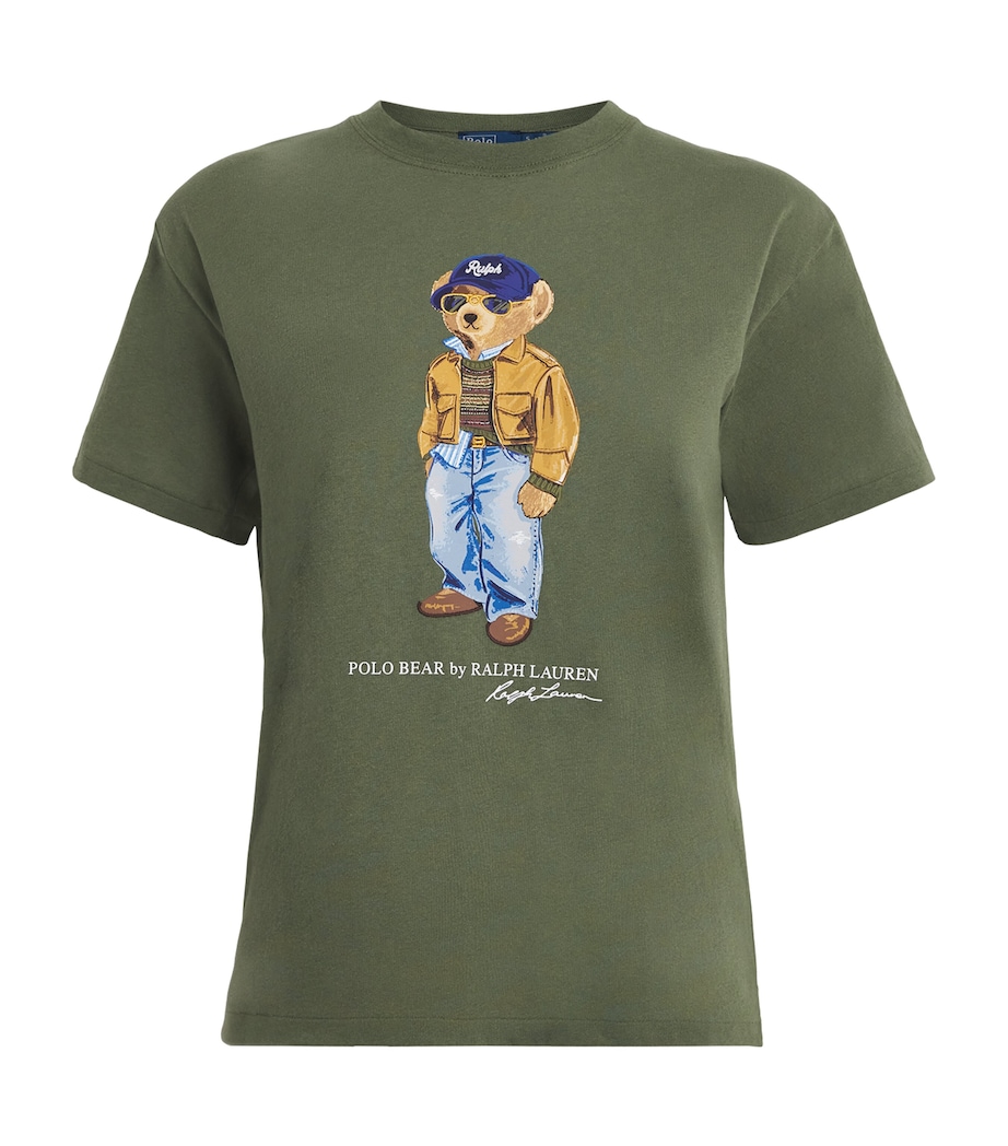 Polo Ralph Lauren Womens Cotton Polo Bear T-Shirt Dense Olive Image 1
