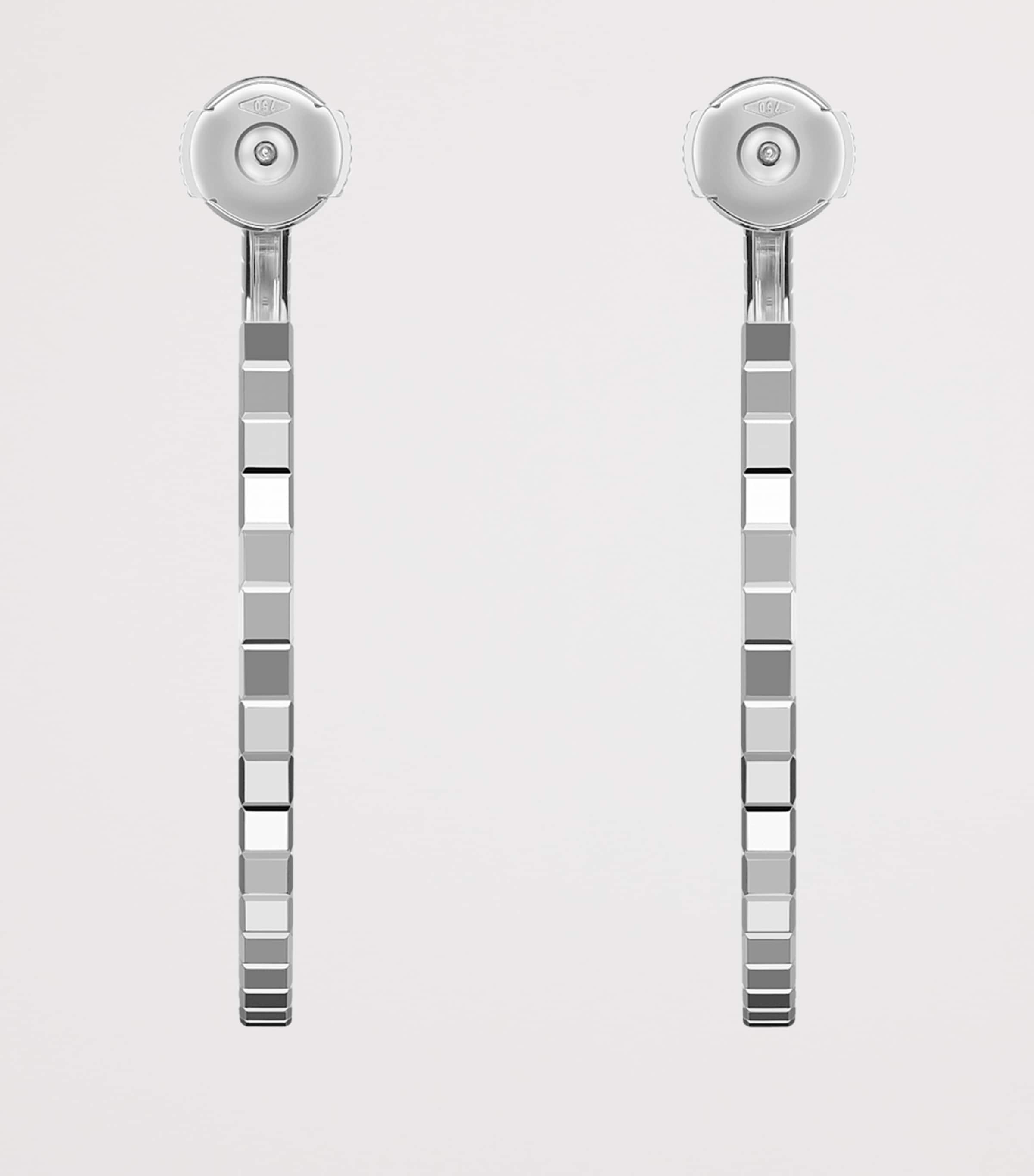 White Gold Ice Cube Hoop Earrings 18K WHITE GOLD Image 4