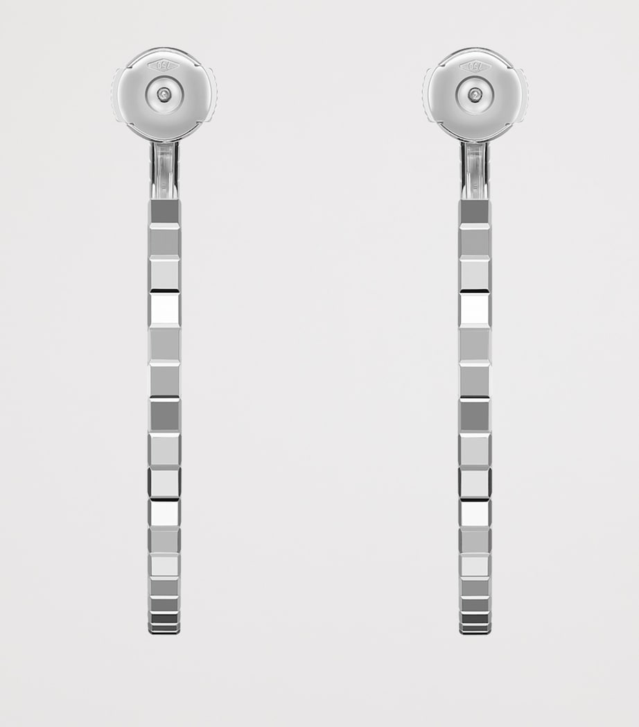 White Gold Ice Cube Hoop Earrings 18K WHITE GOLD Image 4