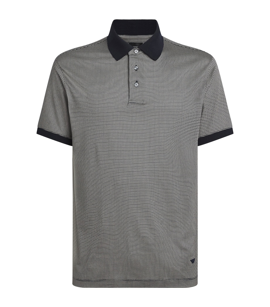 Lyocell-Cotton Micro-Print Polo Shirt F1158 Image 1