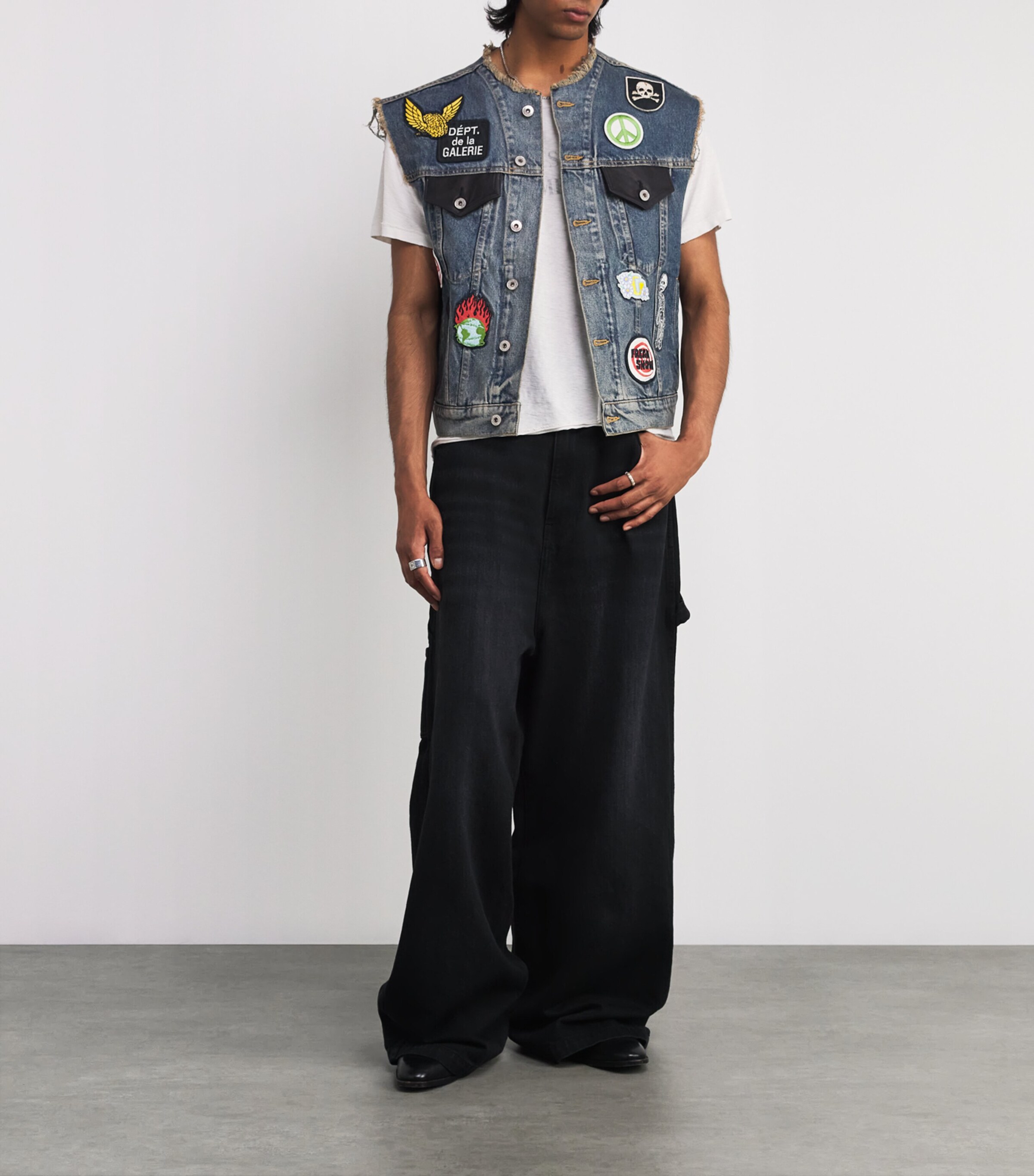 GALLERY DEPT. Mens Midnight Denim Waistcoat Indigo Image 2