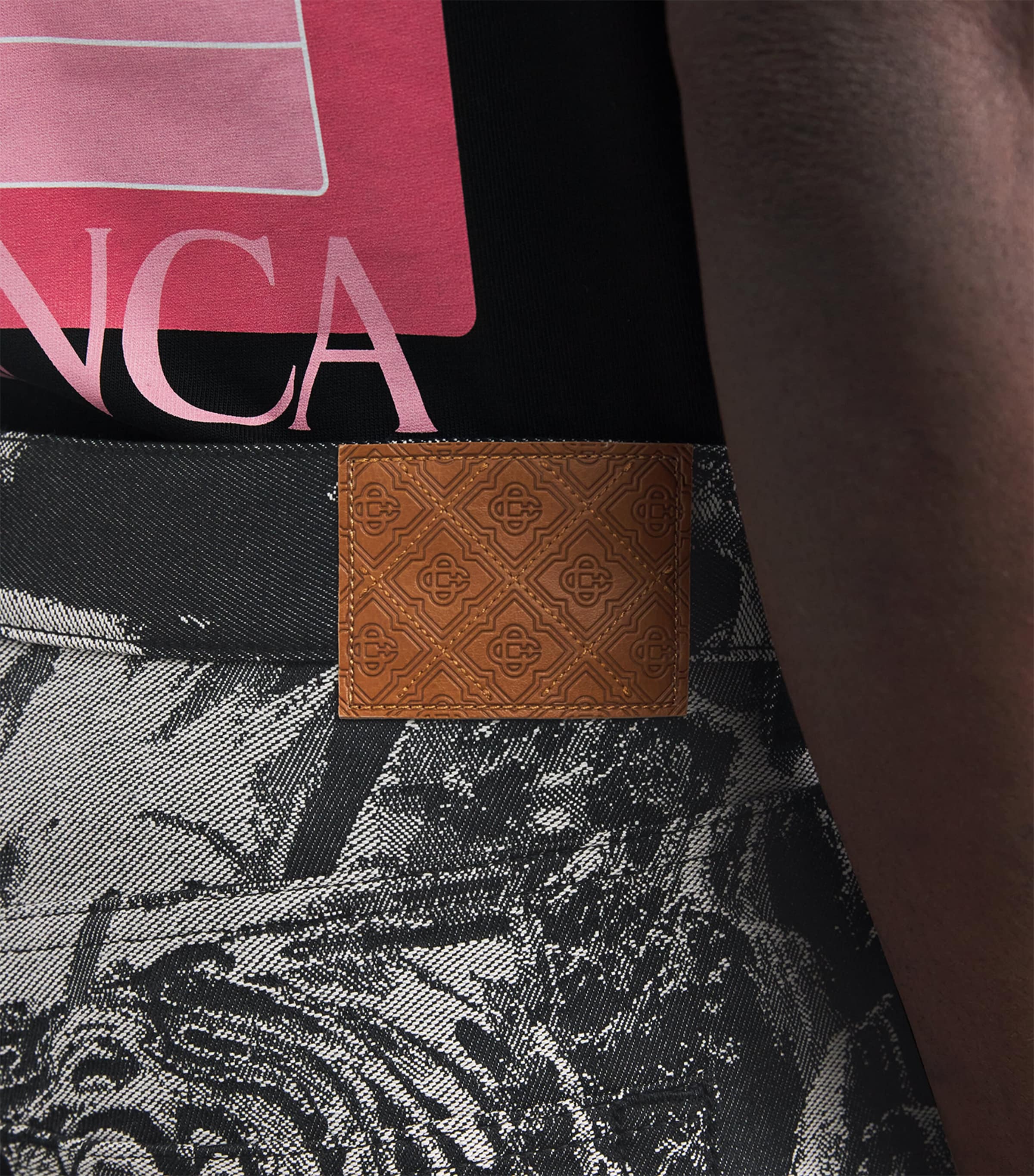 Casablanca Mens Rave Collage Straight Jeans Collage Image 3