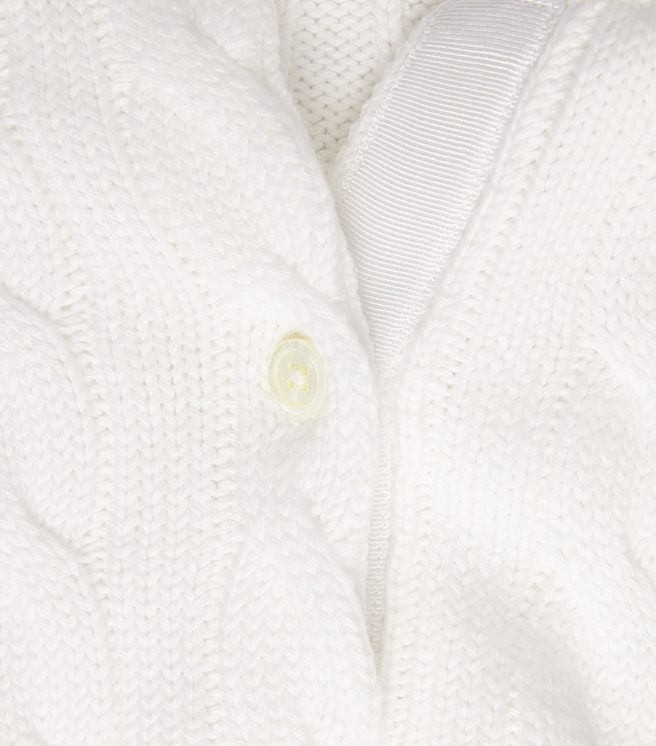 Polo Ralph Lauren Womens Cotton Cable-Knit Short-Sleeve Cardigan White Image 6