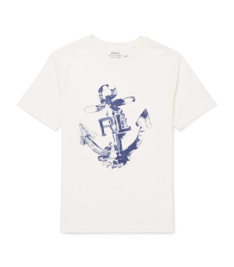 Ralph Lauren Kids Anchor-Print T-Shirt (6-14 Years) White Image 1